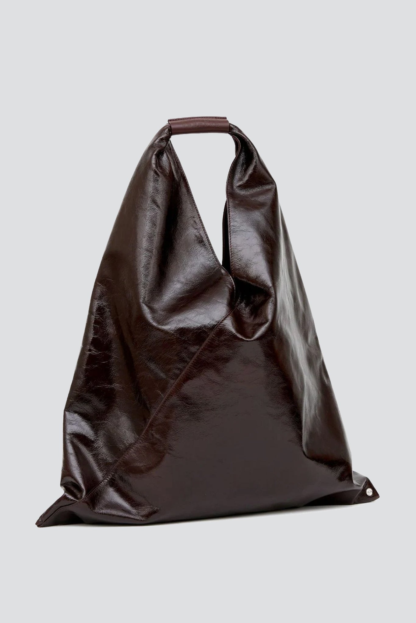 Brown Patent Leather Japanese Bag