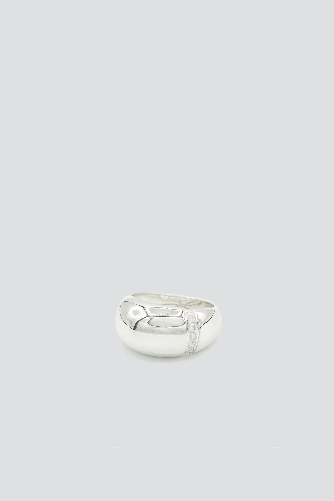 Silver Bubble Bezel Channel Ring