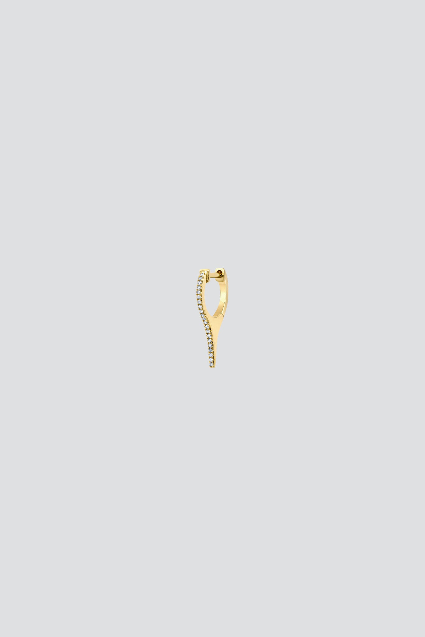 14K Yellow Gold Pave Stalactite Huggie