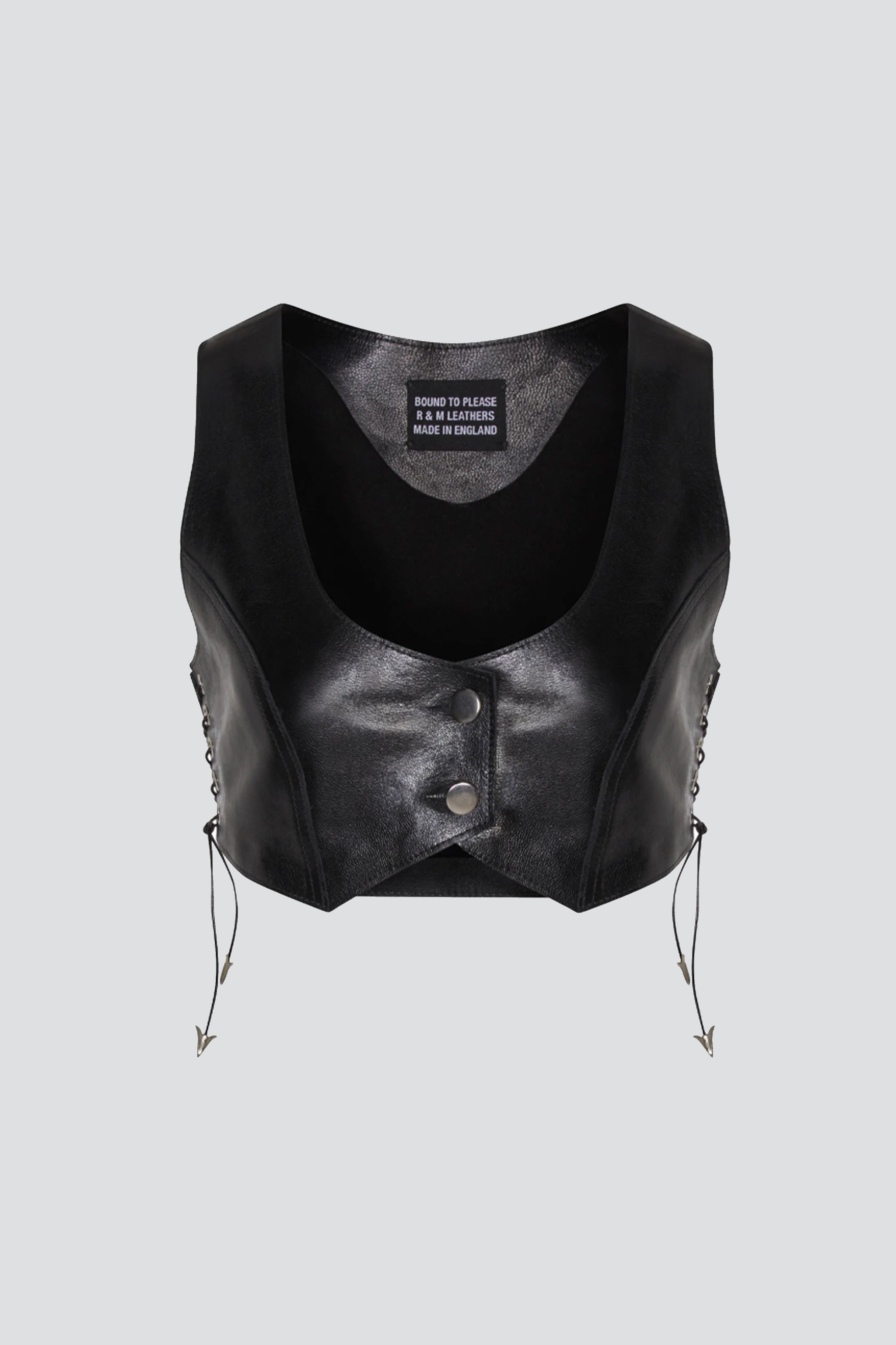 Black Leather Tommy Vest