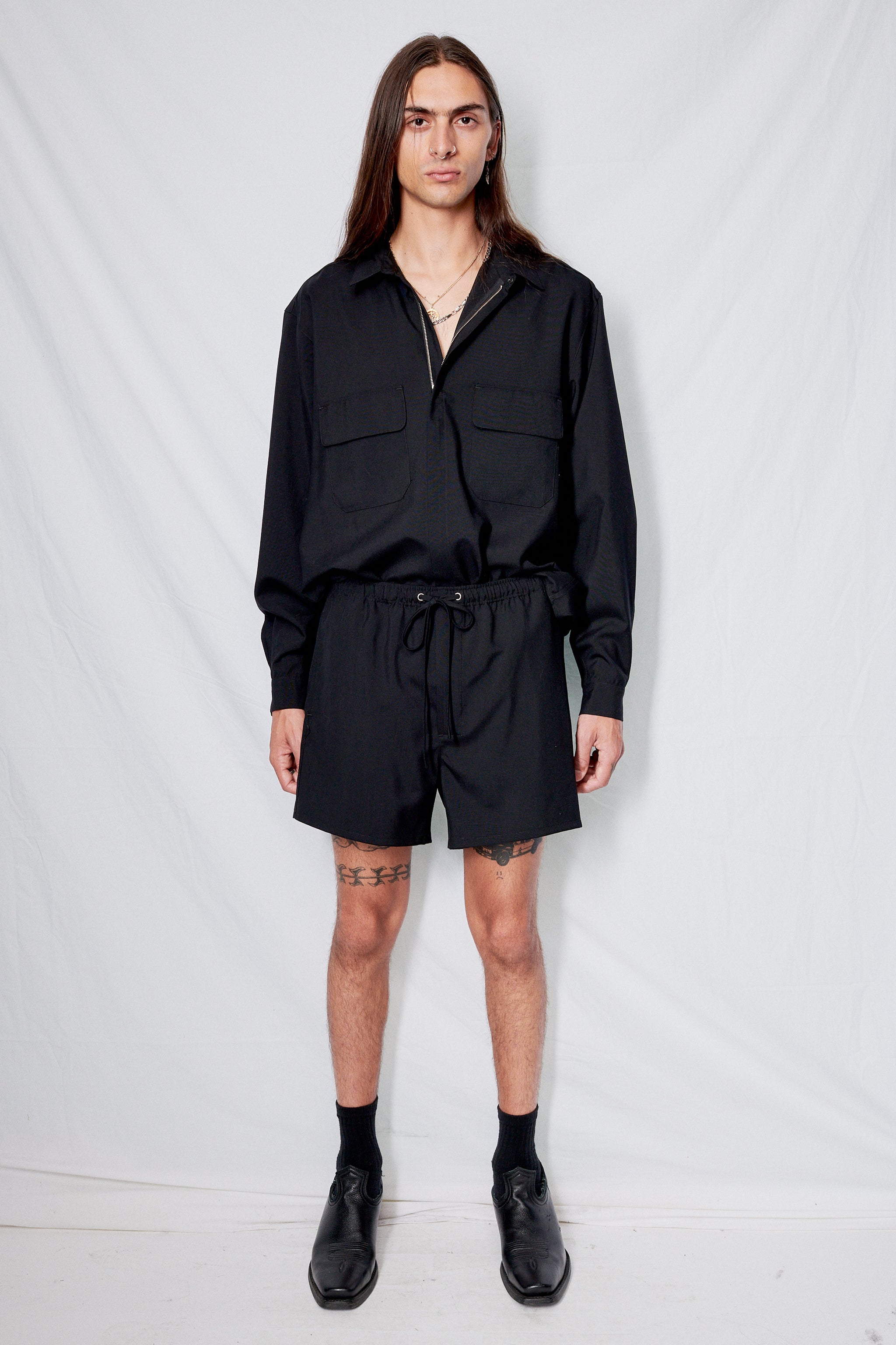 Black Suiting Camp Short