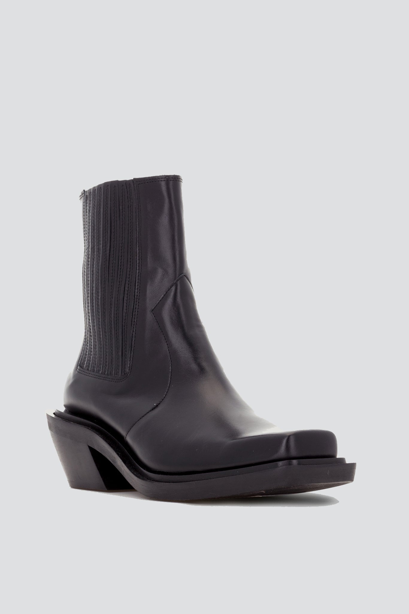 Black Leather Ranch Boot