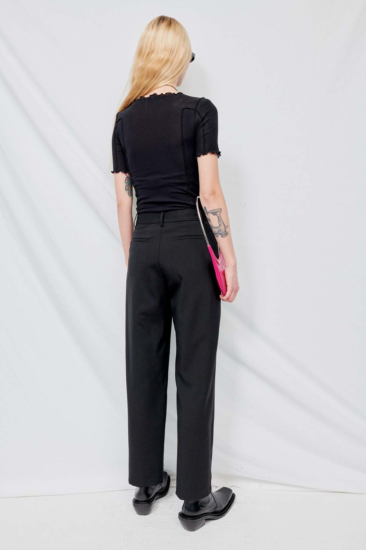 Black Omato 3/4 Rib T-Shirt