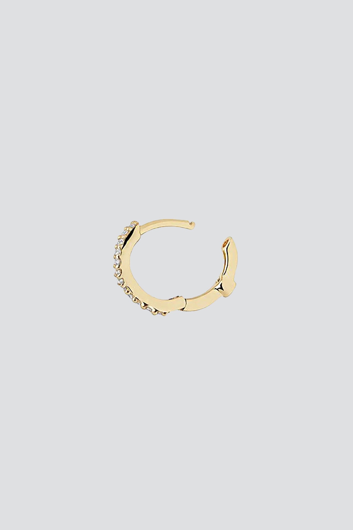 Gold Wave Diamond Huggie