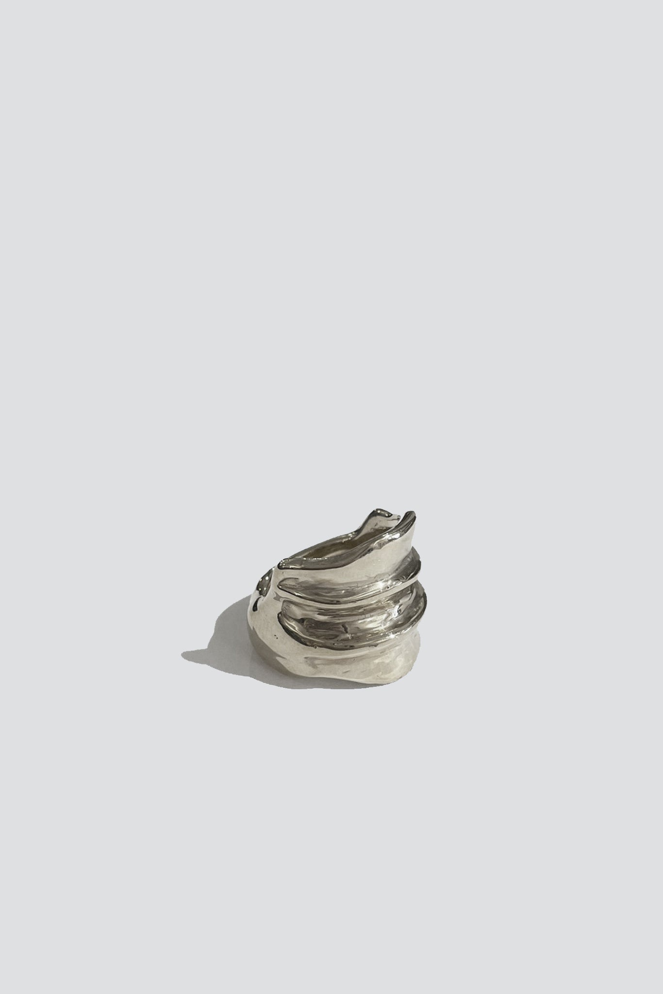 Sterling Silver Block Five Ring