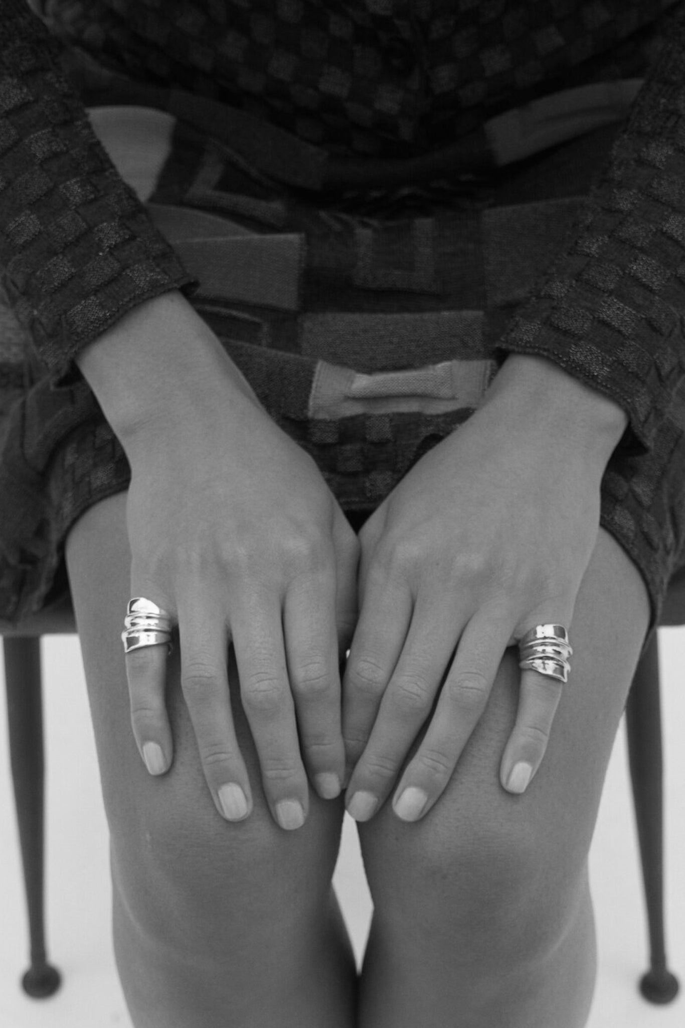 Sterling Silver Block Five Ring