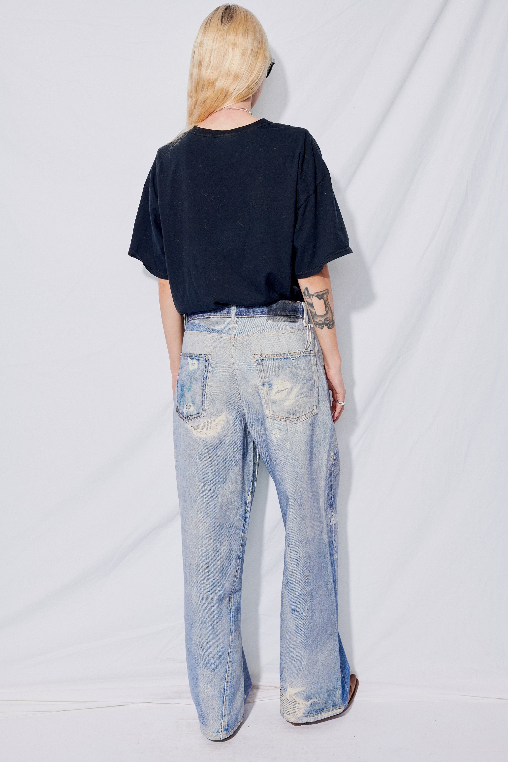 Digital Denim Print Full Cut Pant