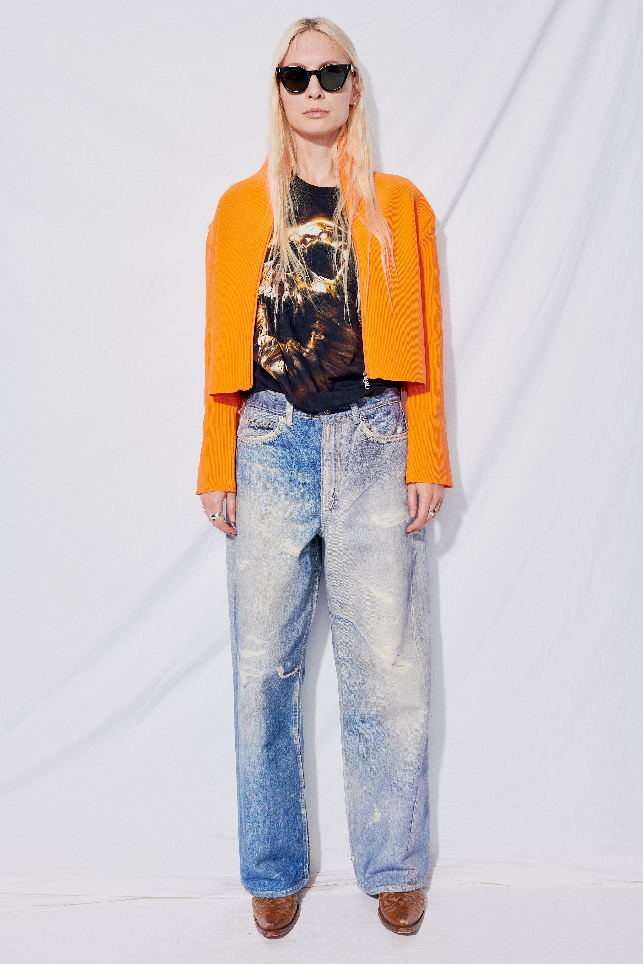 Digital Denim Print Full Cut Pant