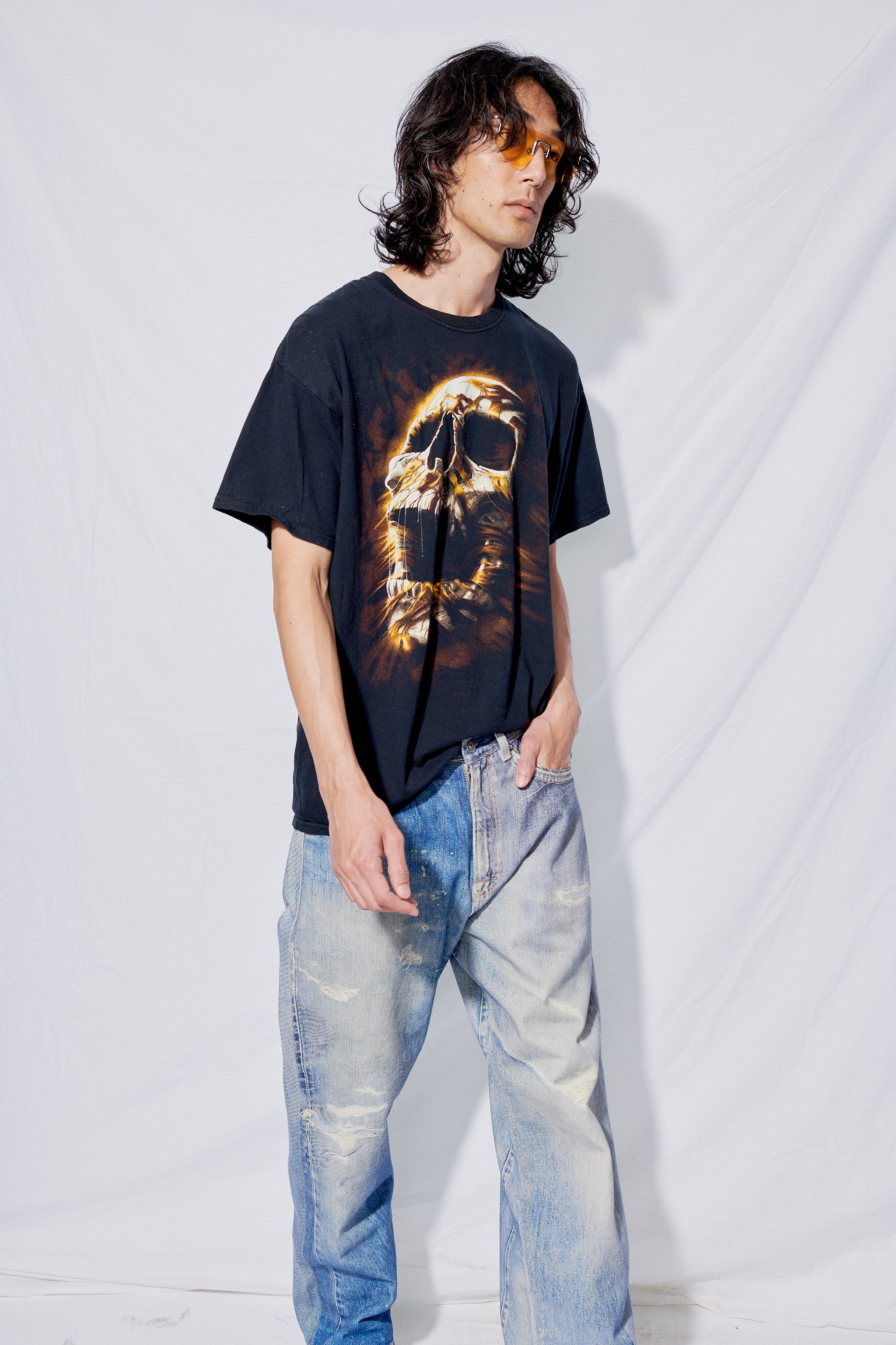 Digital Denim Print Third Cut Pant