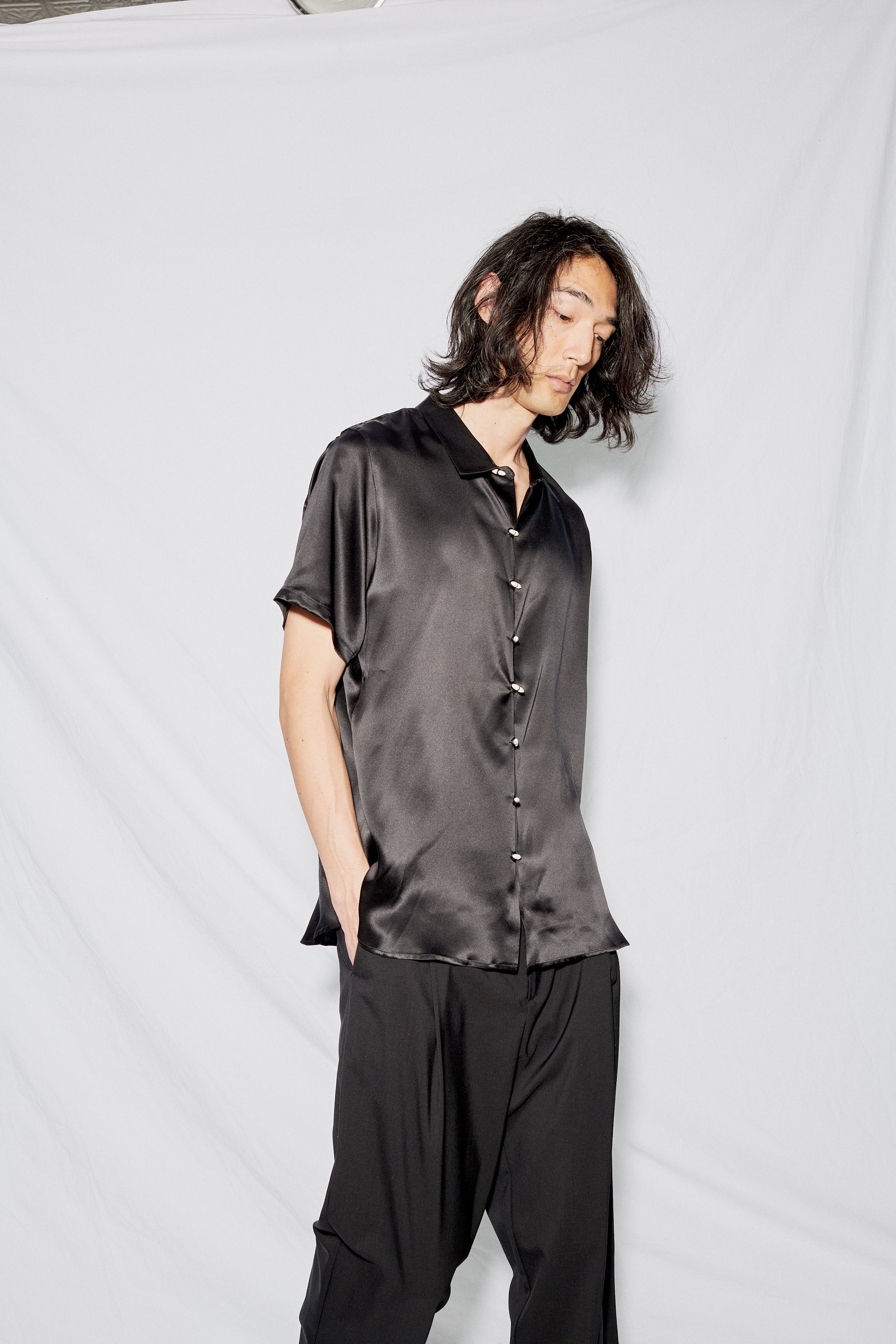 Black Silk Chela Shirt
