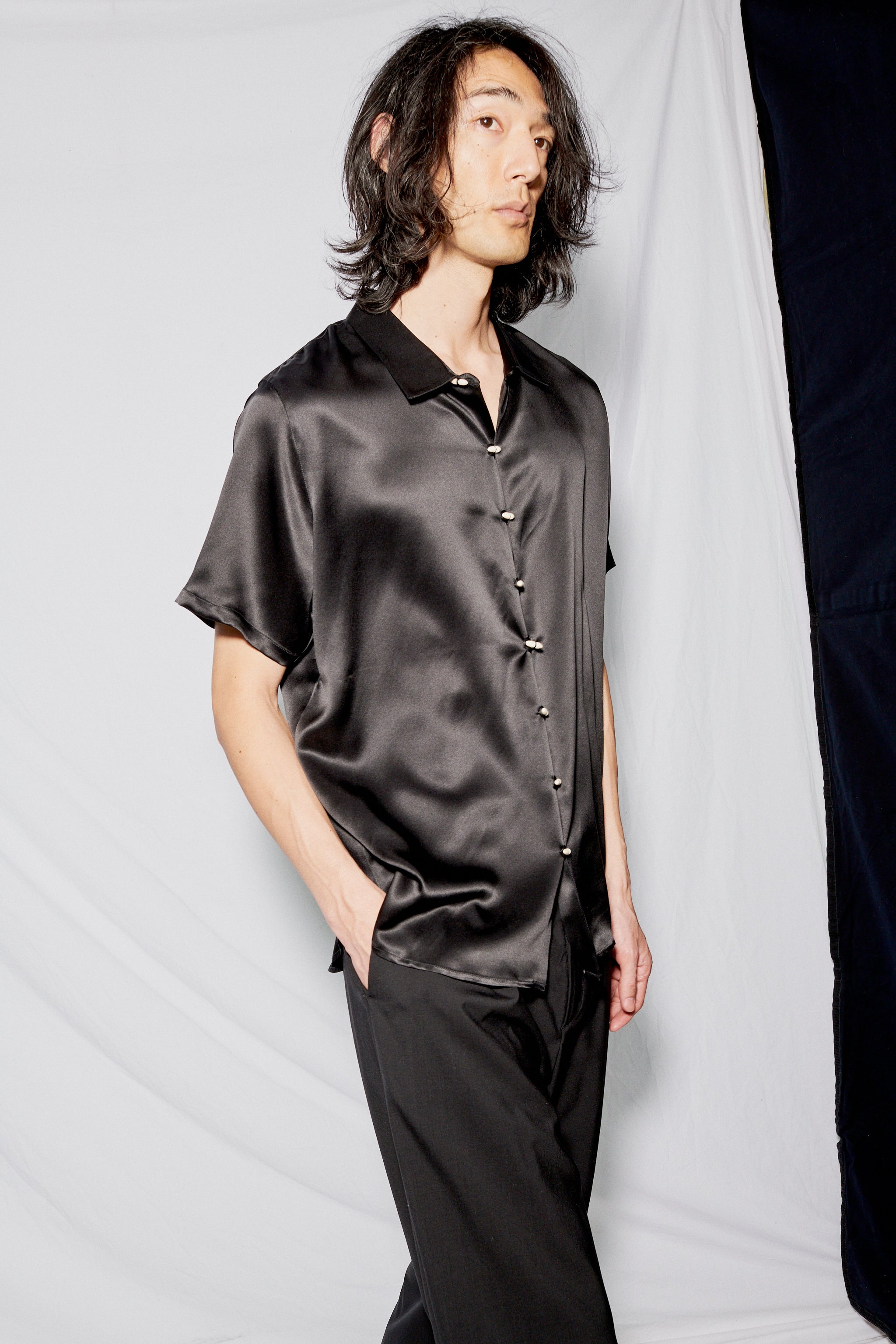 Black Silk Chela Shirt