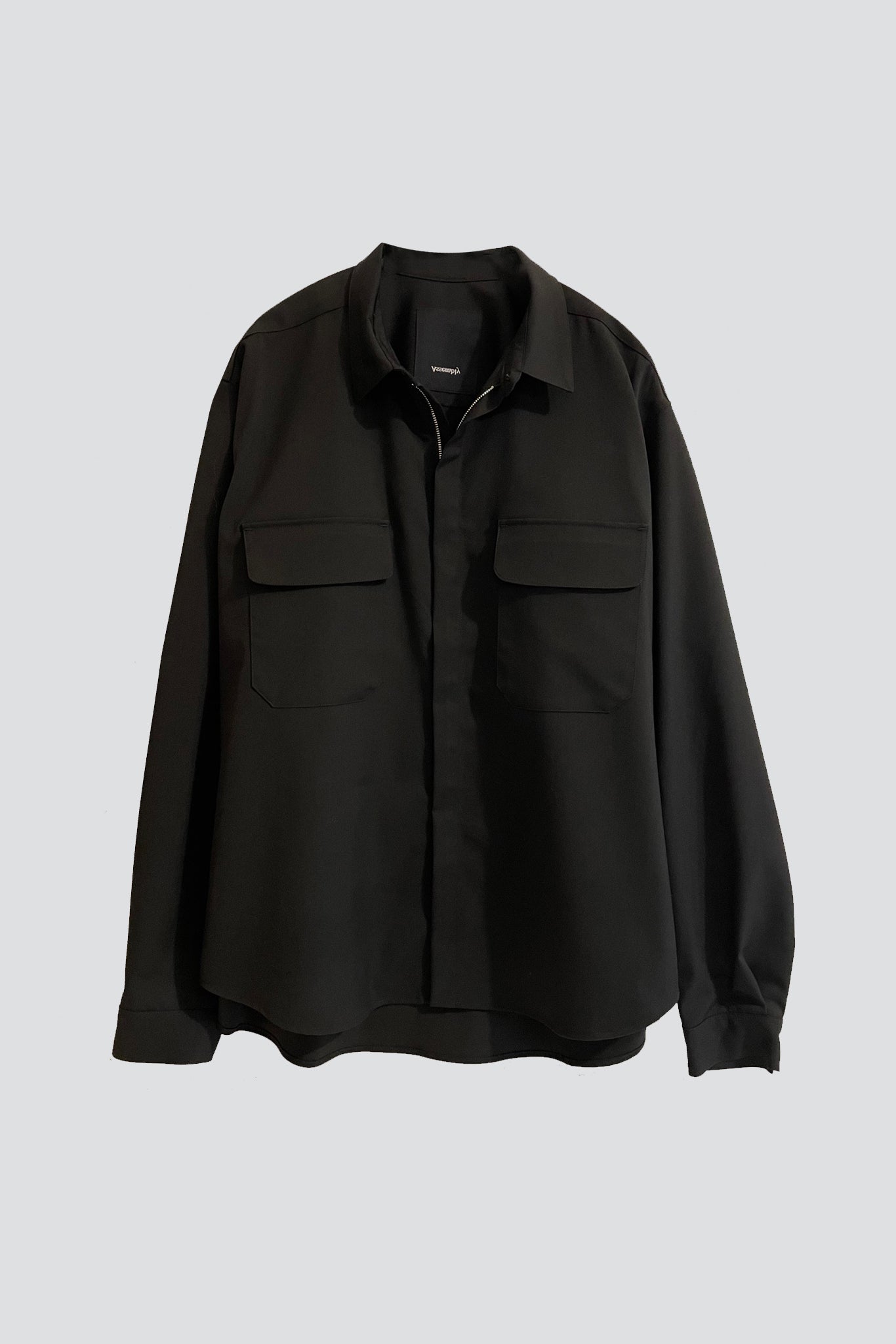 Black Suiting Zip Poet Shirt