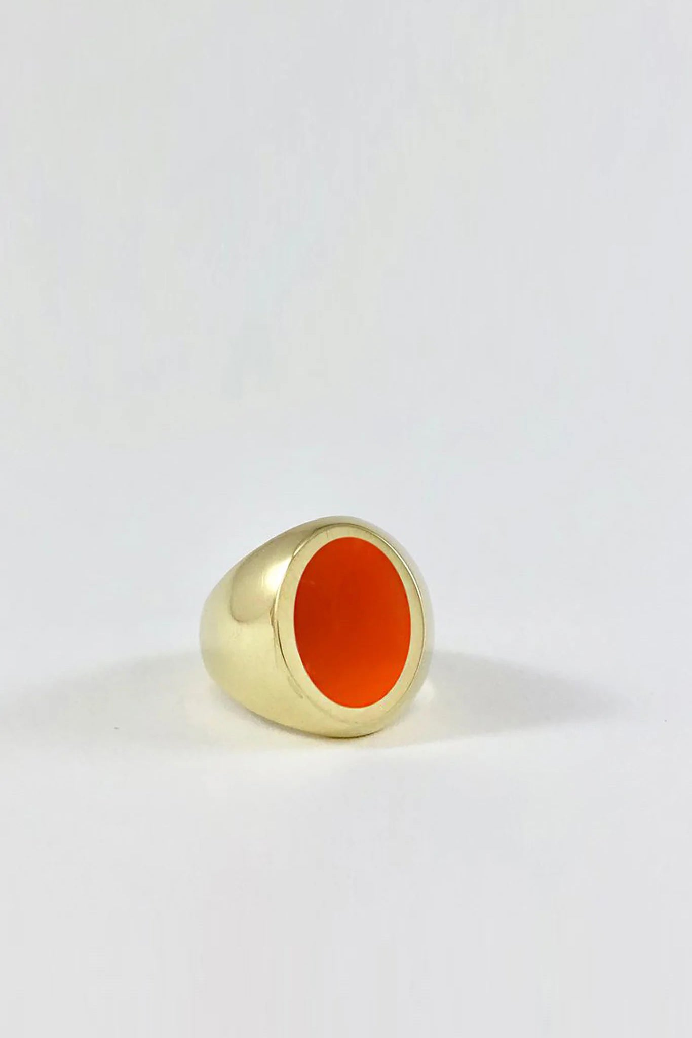 Brass Carnelian Signet Ring - Oval