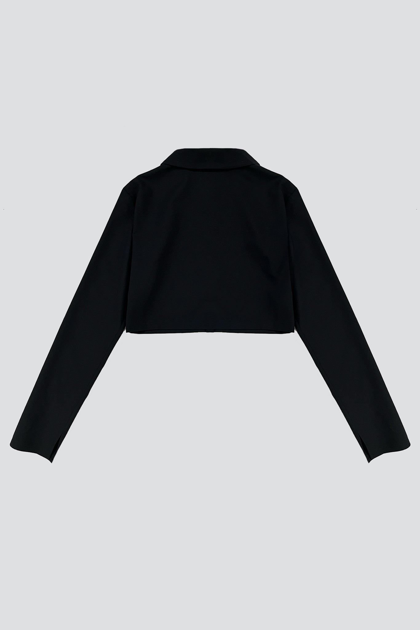 Black Suiting Crop Rugby Top