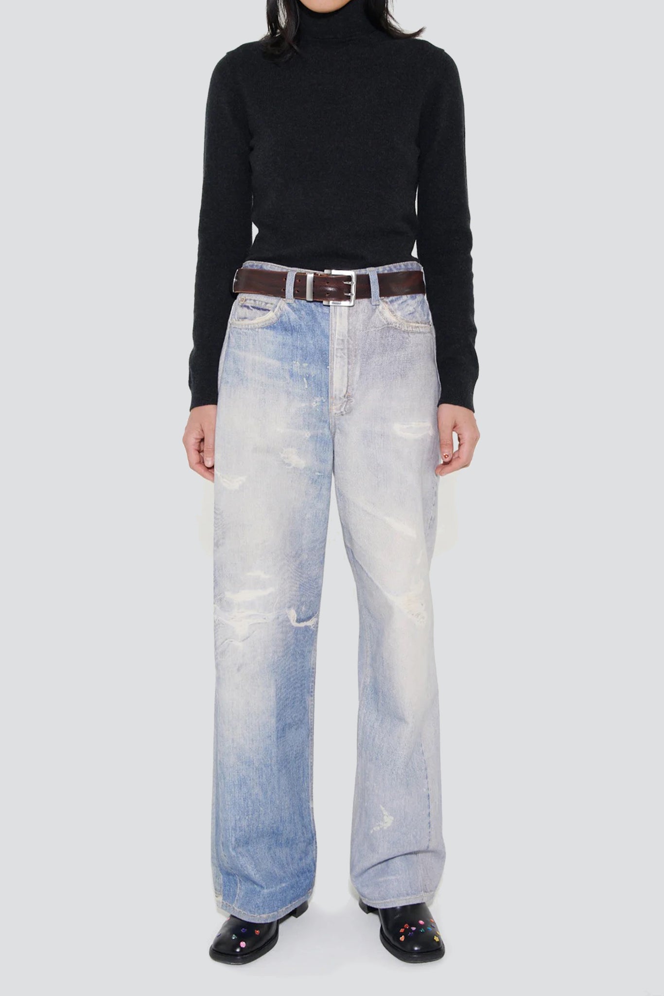 Digital Denim Print Full Cut Pant