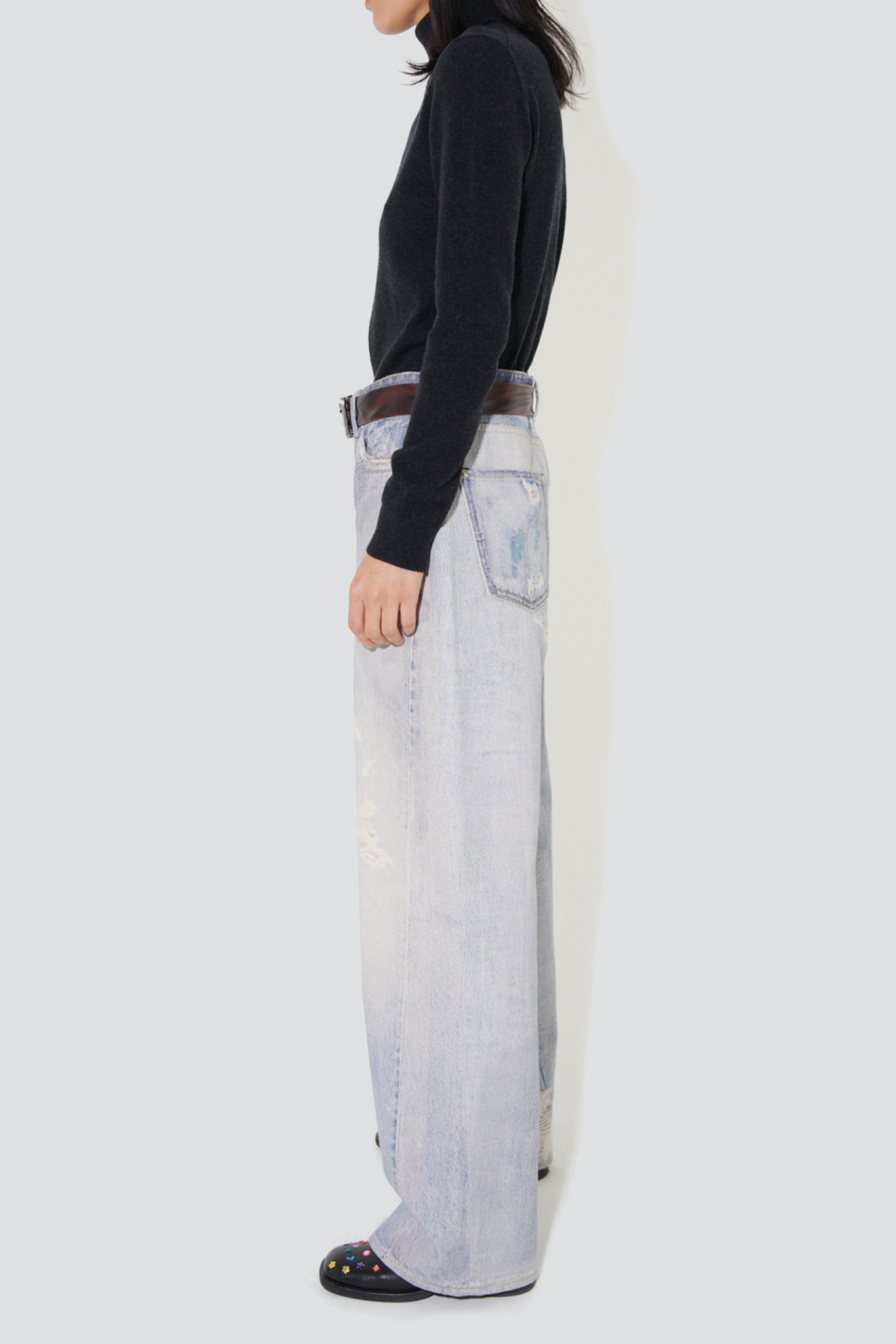 Digital Denim Print Full Cut Pant