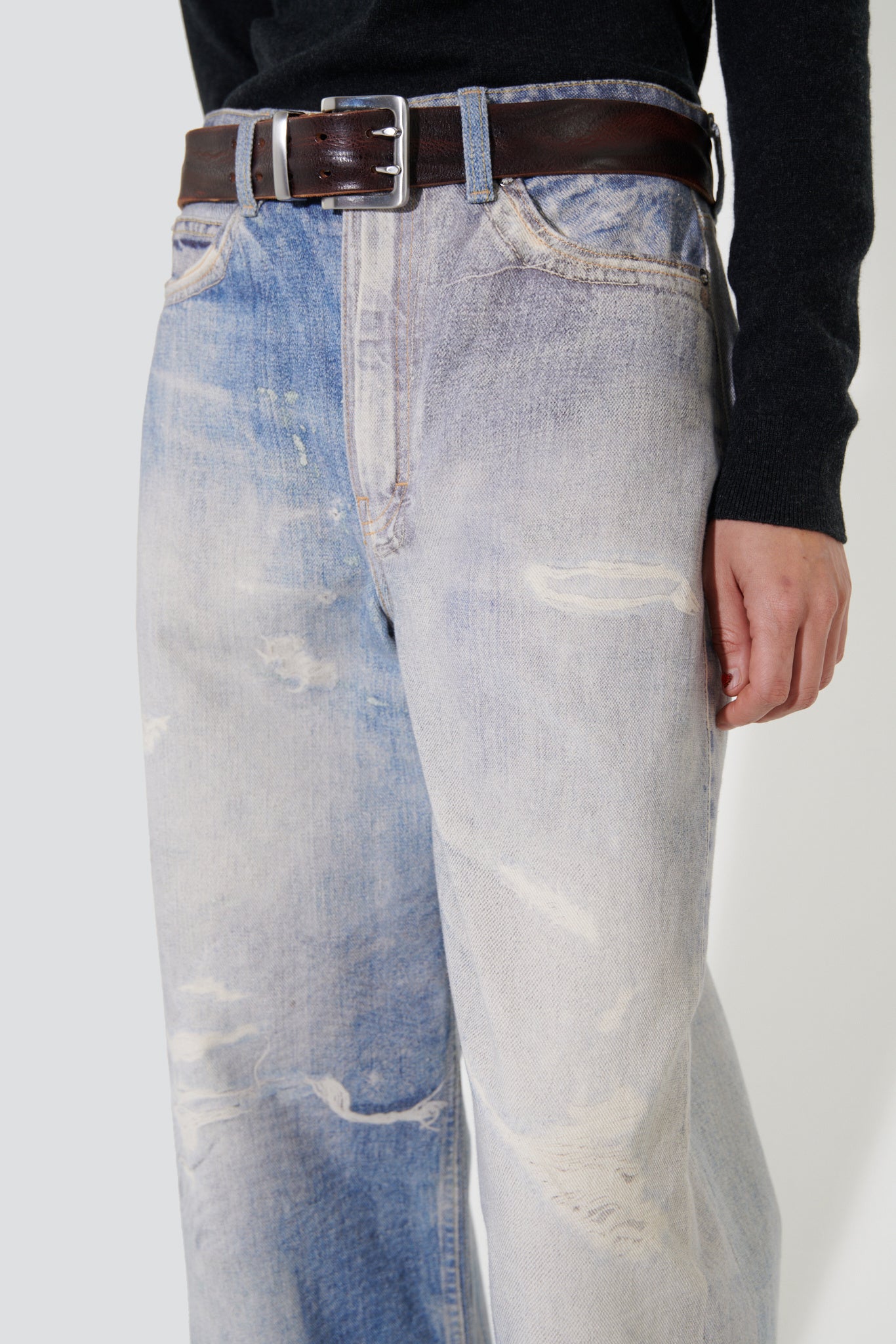Digital Denim Print Full Cut Pant