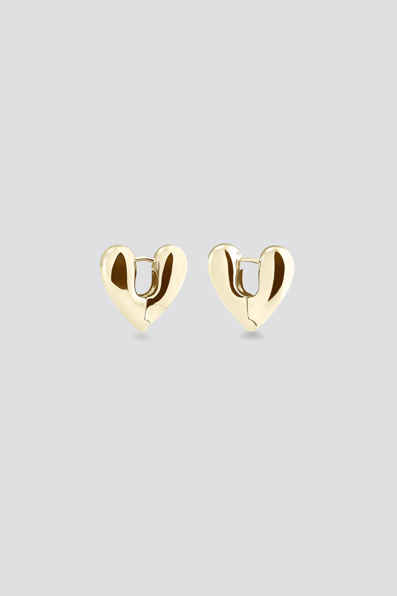 Gold Heart Hoops