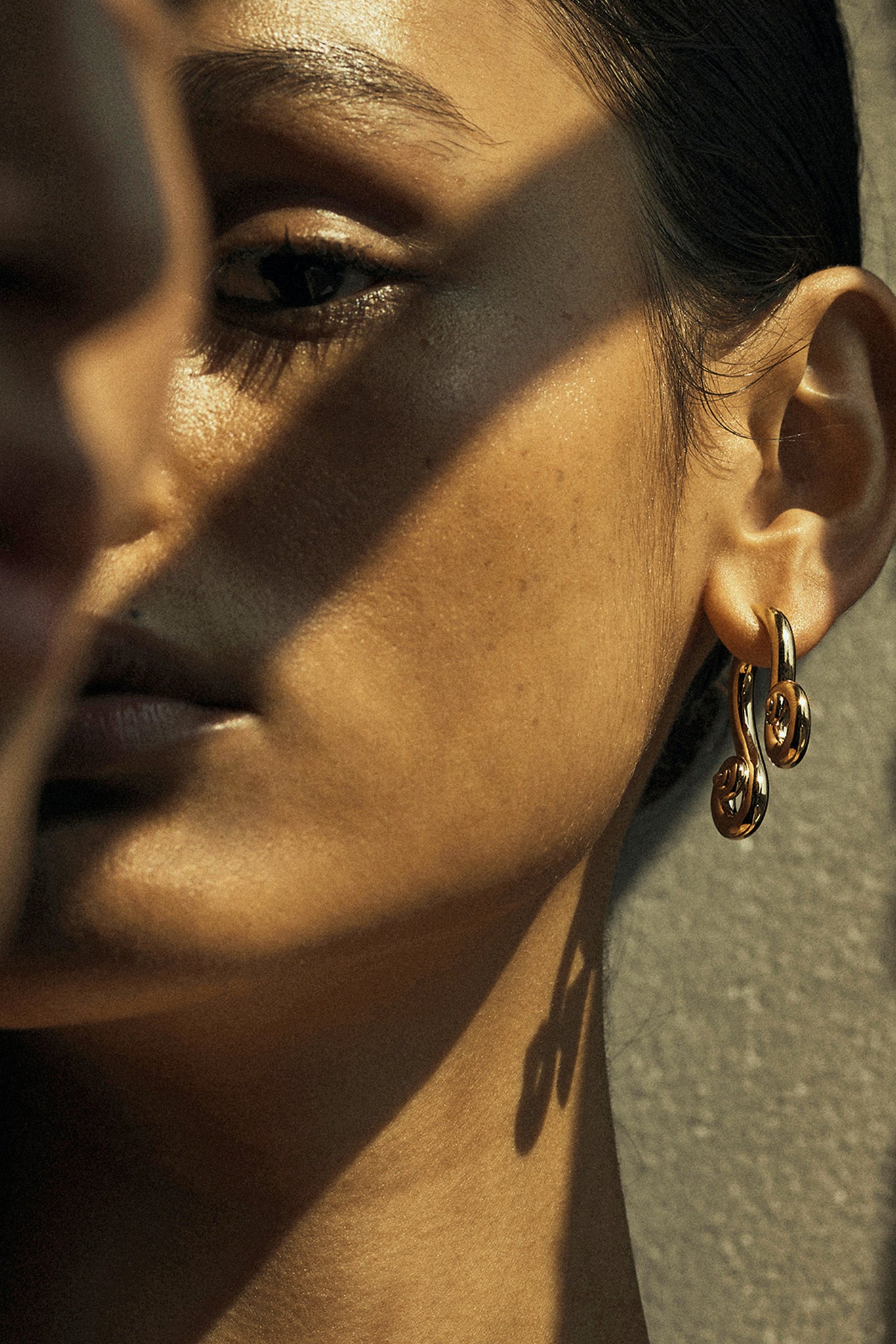 Gold Double Swirl Earring