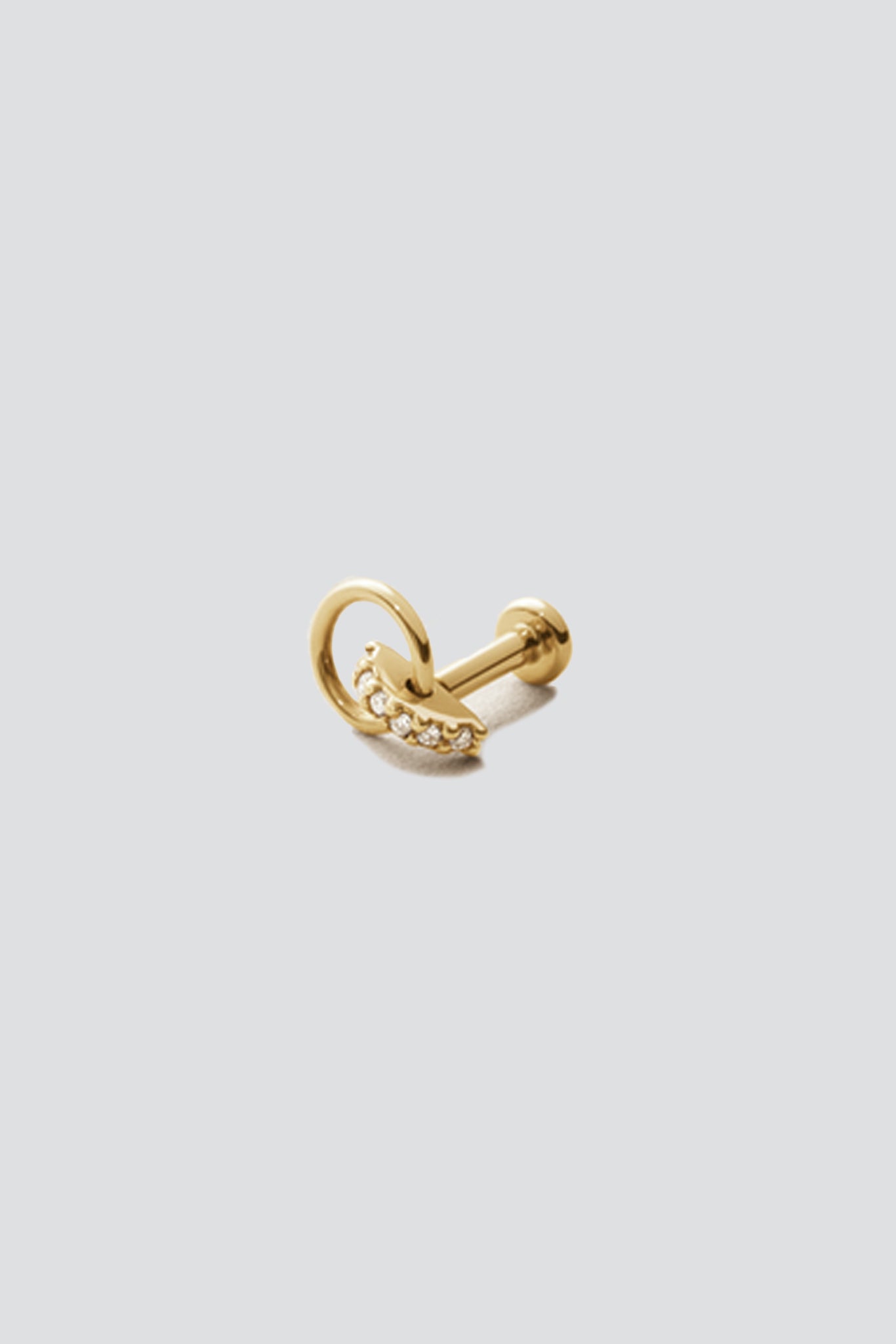 14K Lila Diamond Hoop Stud
