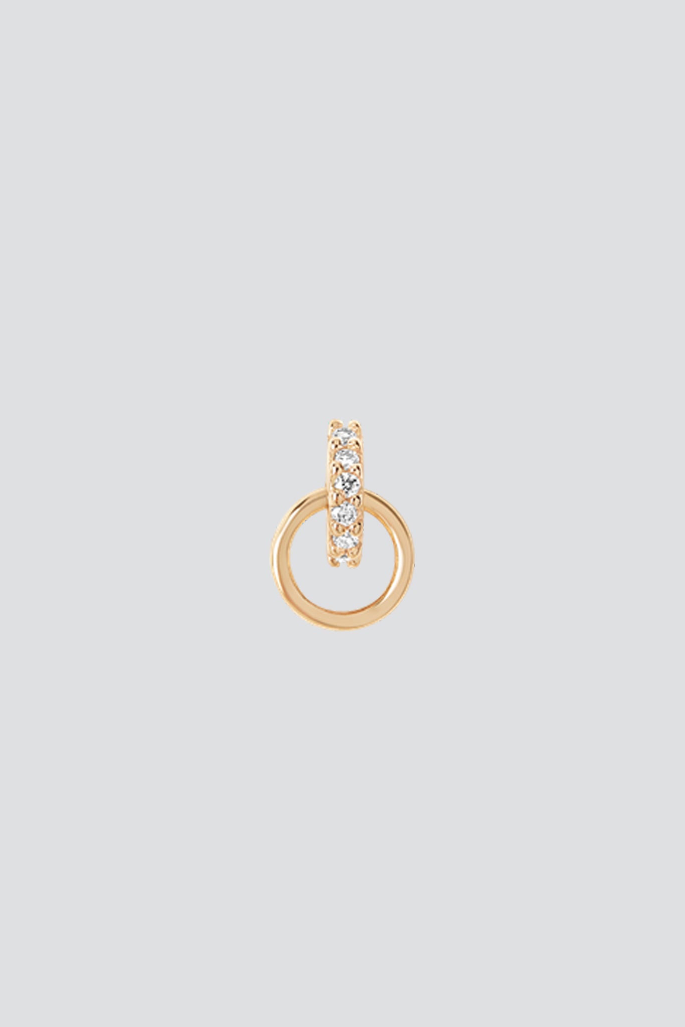 14K Lila Diamond Hoop Stud