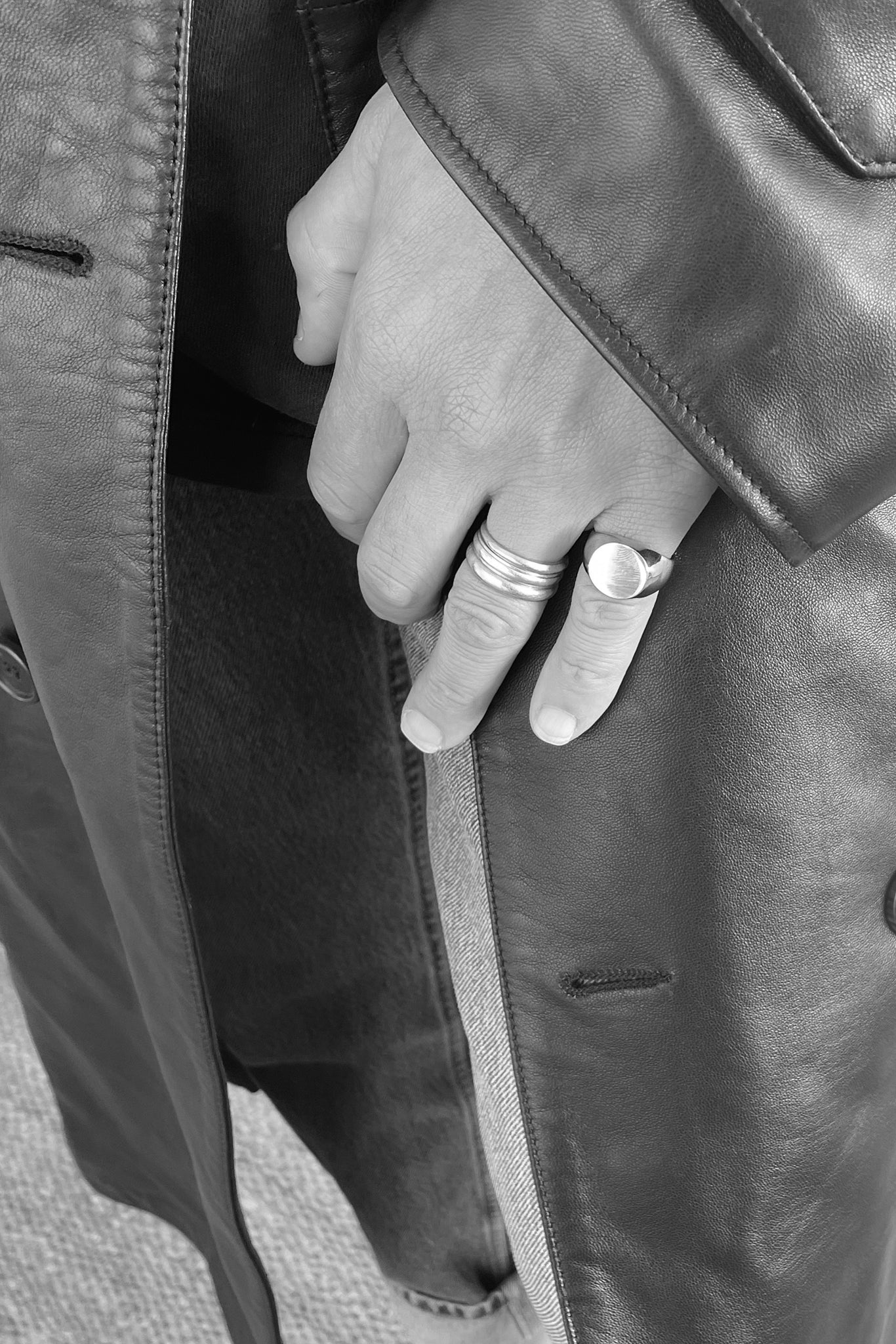 Solid Silver Signet Ring - Round