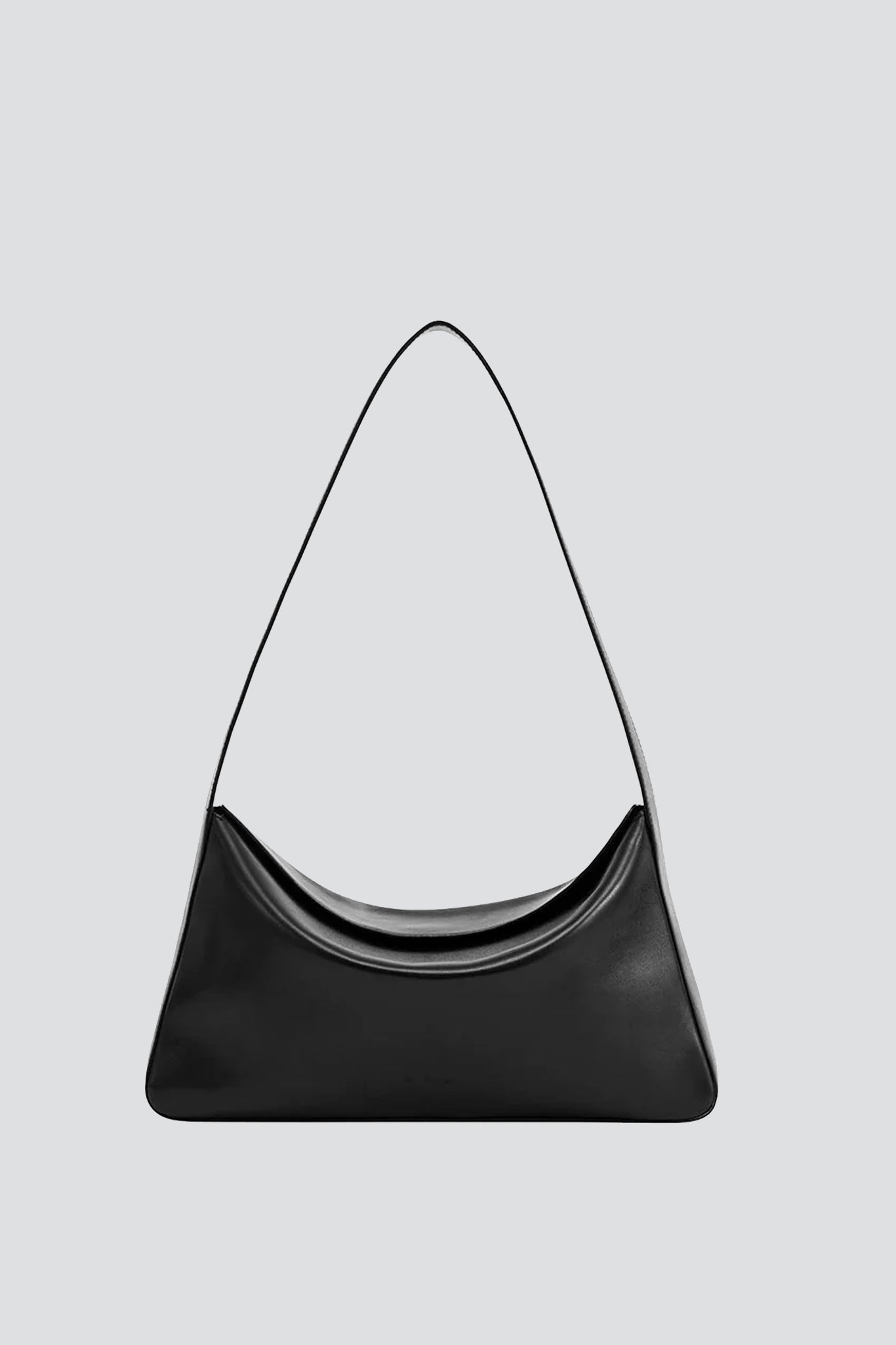 Black Leather Soft Baguette
