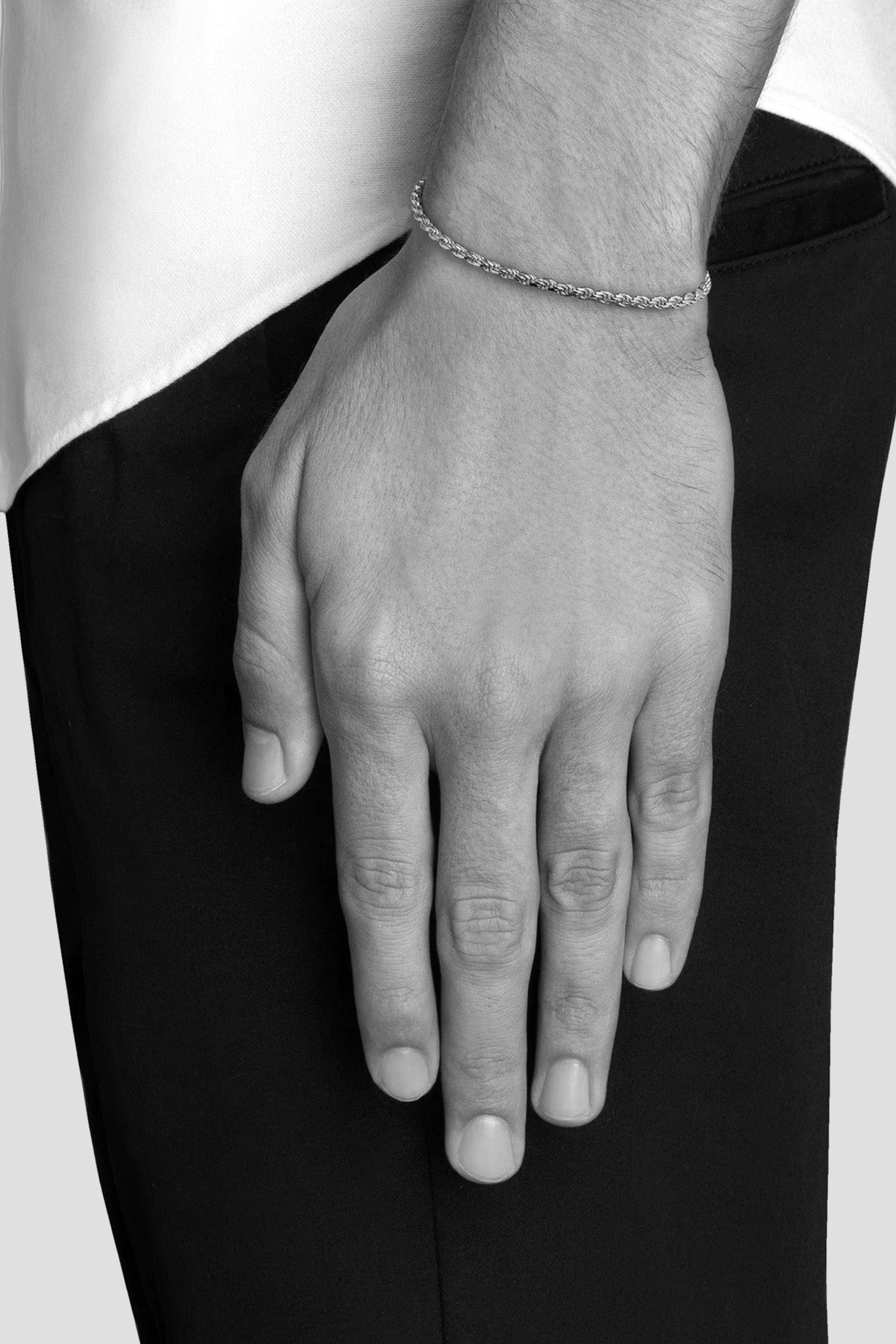 Sterling Silver 2.4mm Rope Chain Bracelet