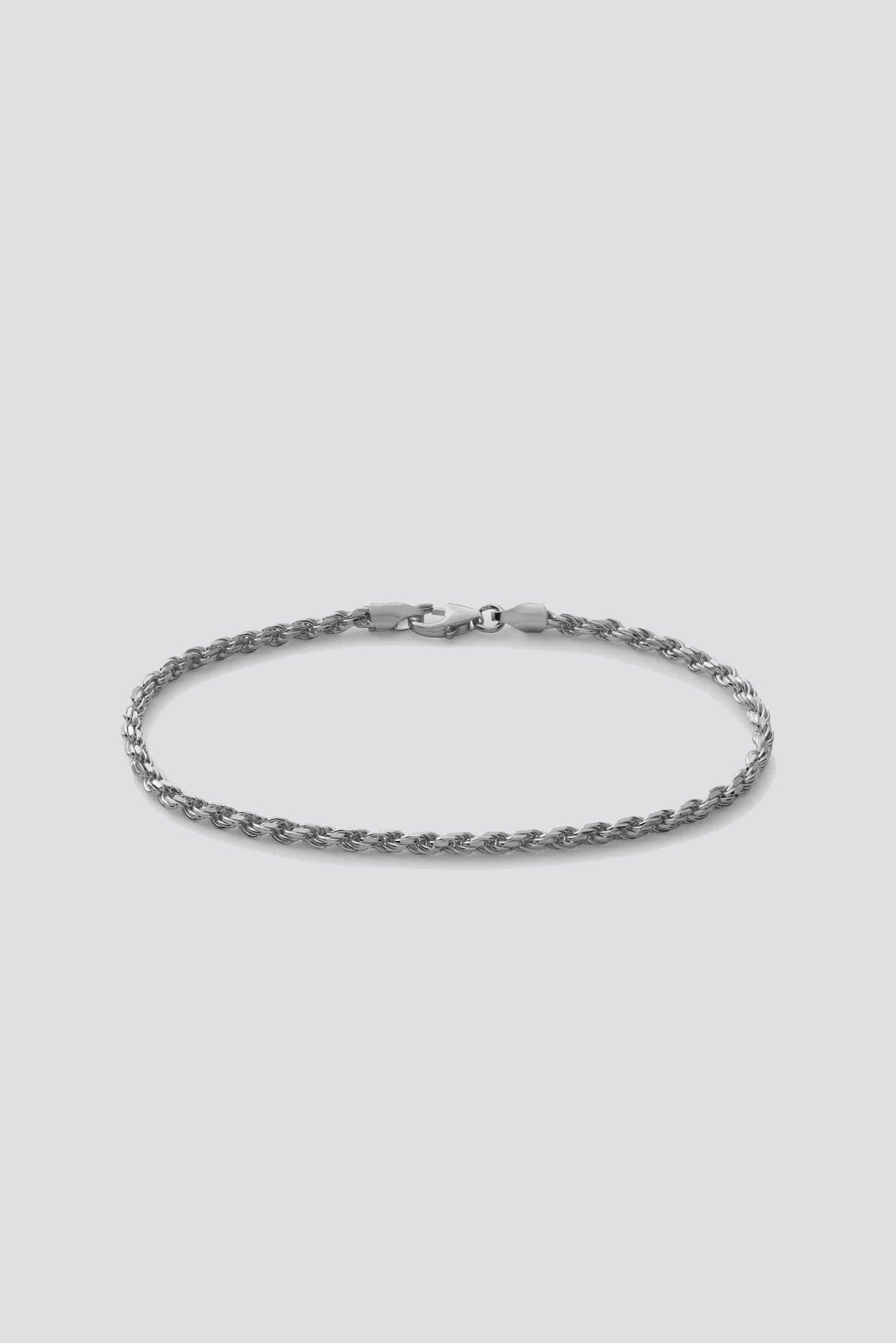 Sterling Silver 2.4mm Rope Chain Bracelet