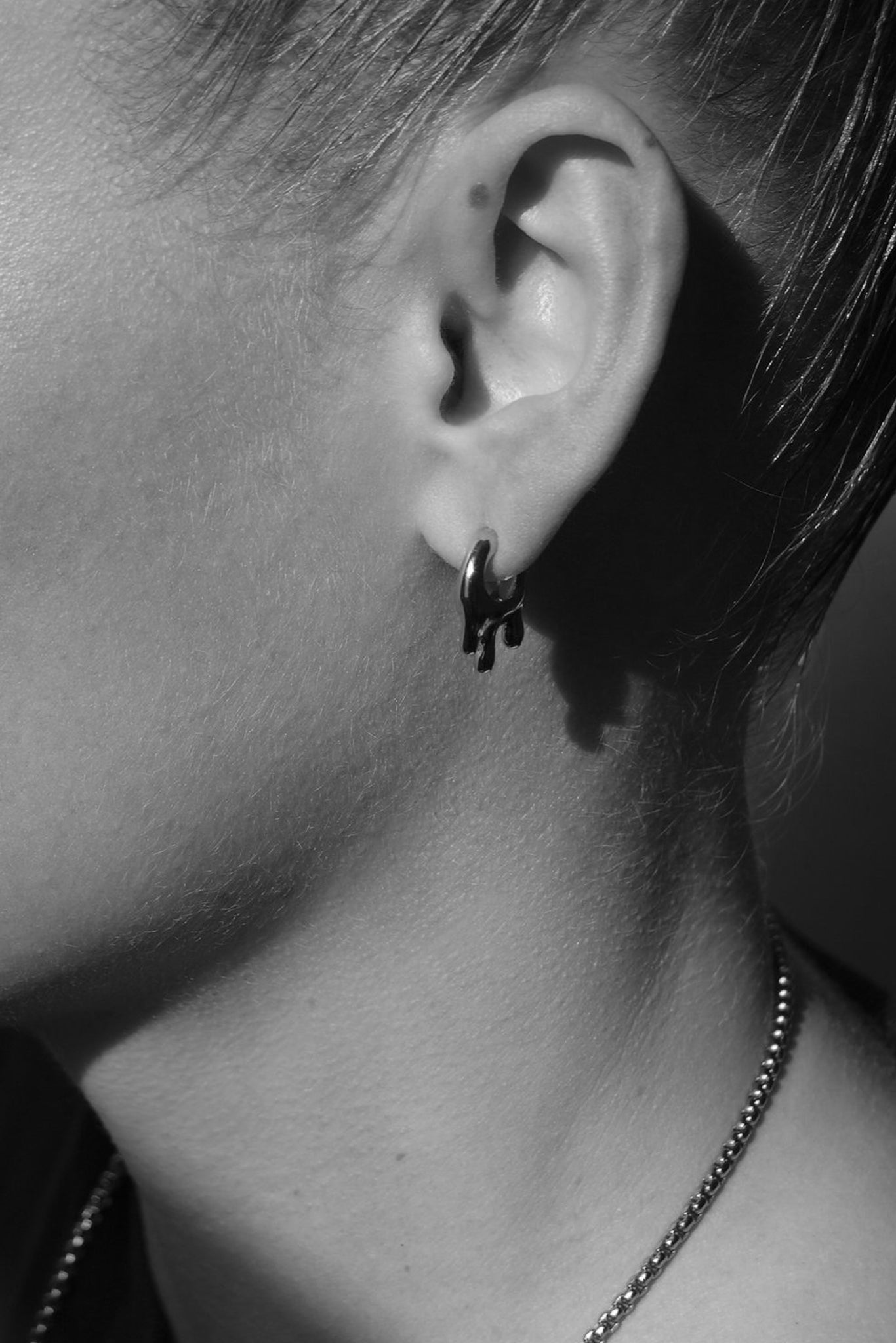 Small Sterling Silver Wet Look Earrings