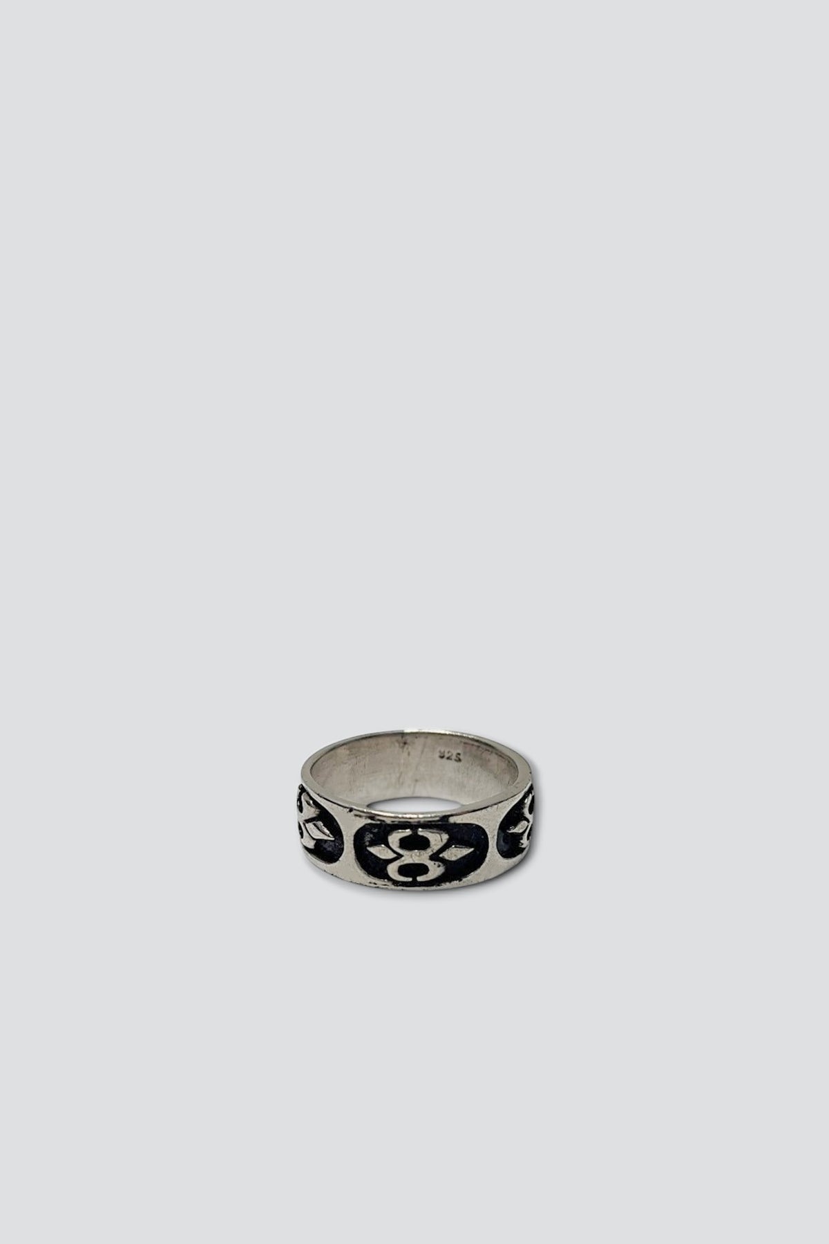 Sterling Silver Engraved Fleur Ring