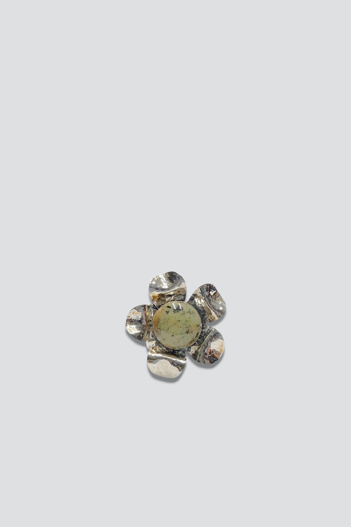 Sterling Silver Serpentine Large Flower Ring
