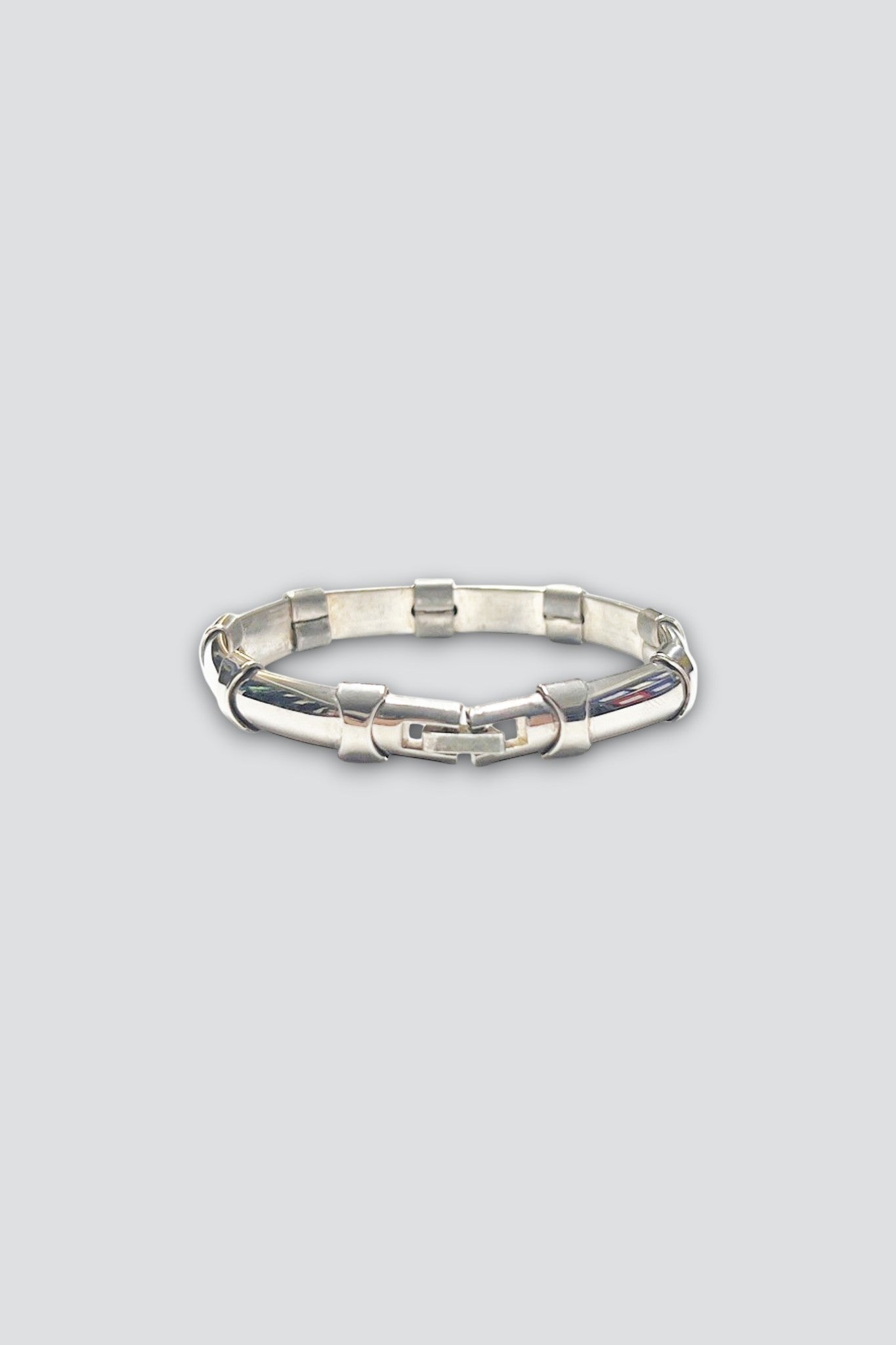 Sterling Silver Brutalist Cylinder Link Bracelet