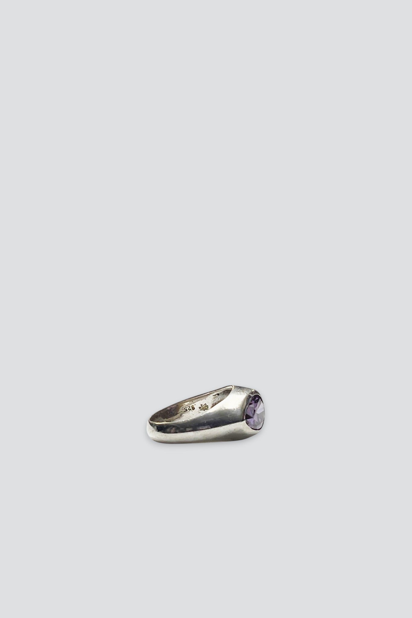Sterling Silver Amethyst Inlay Ring