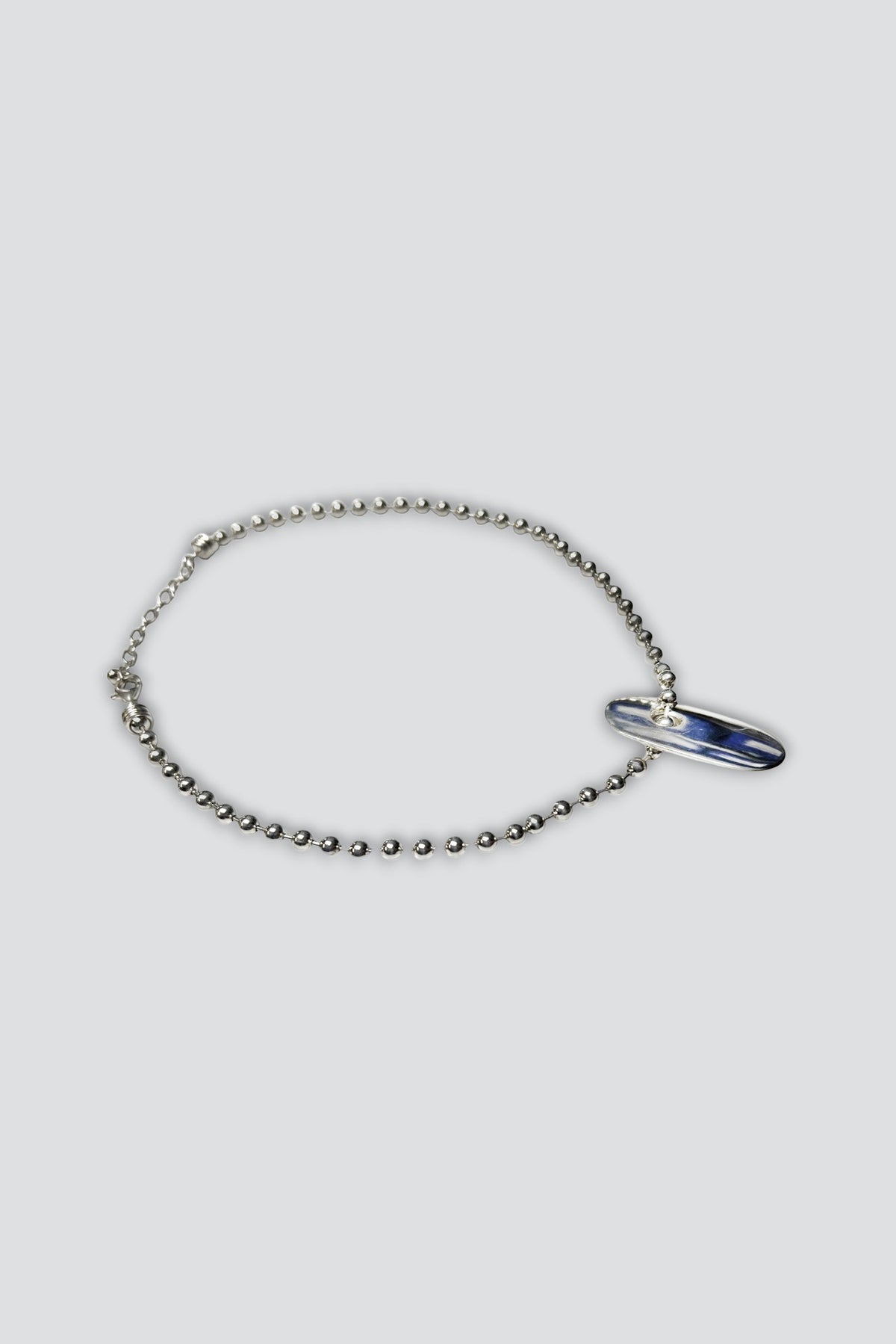 Sterling Silver Oval Tag Pendant Necklace