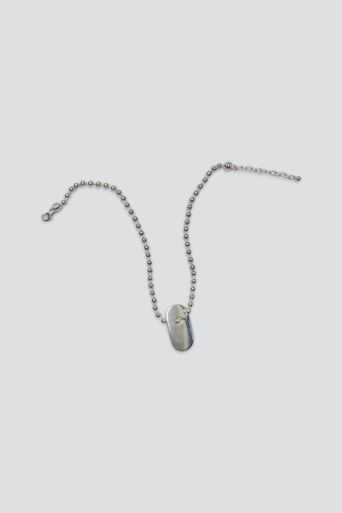 Sterling Silver Oval Tag Pendant Necklace