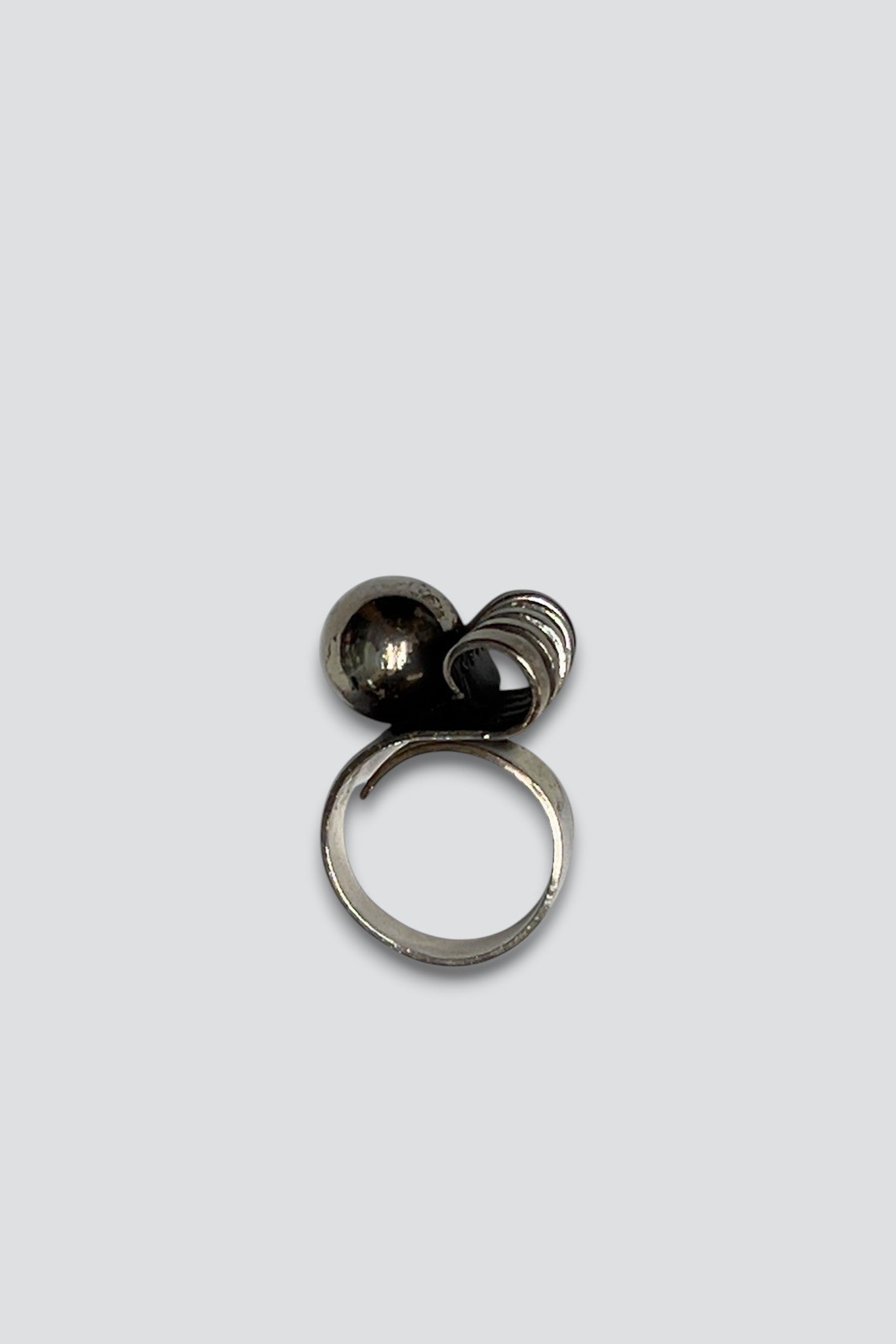 Sterling Silver Coil Sphere Ring