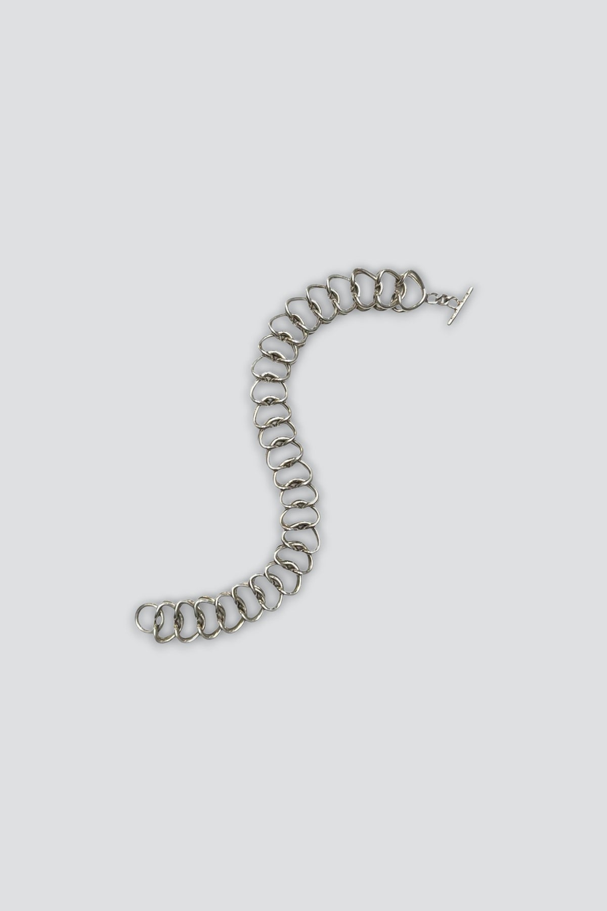 Sterling Silver Net Chain Toggle Bracelet