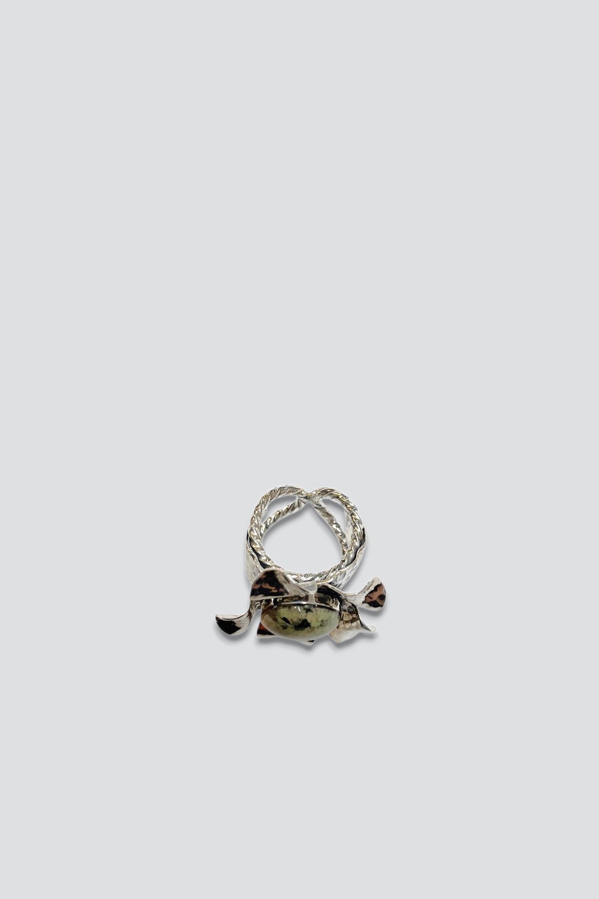 Sterling Silver Serpentine Large Flower Ring
