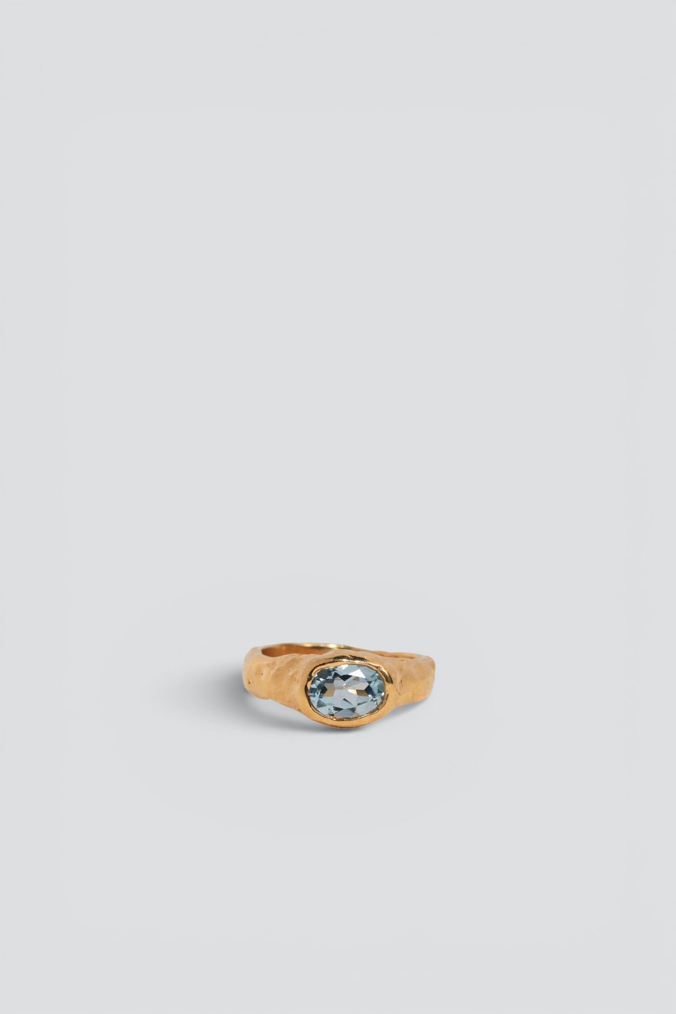 18K Gold Vermeil Plated / Blue Topaz Summer Ring