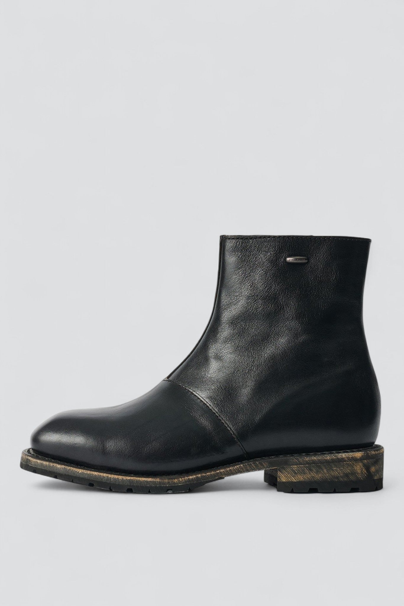 Black Leather Engine Boot