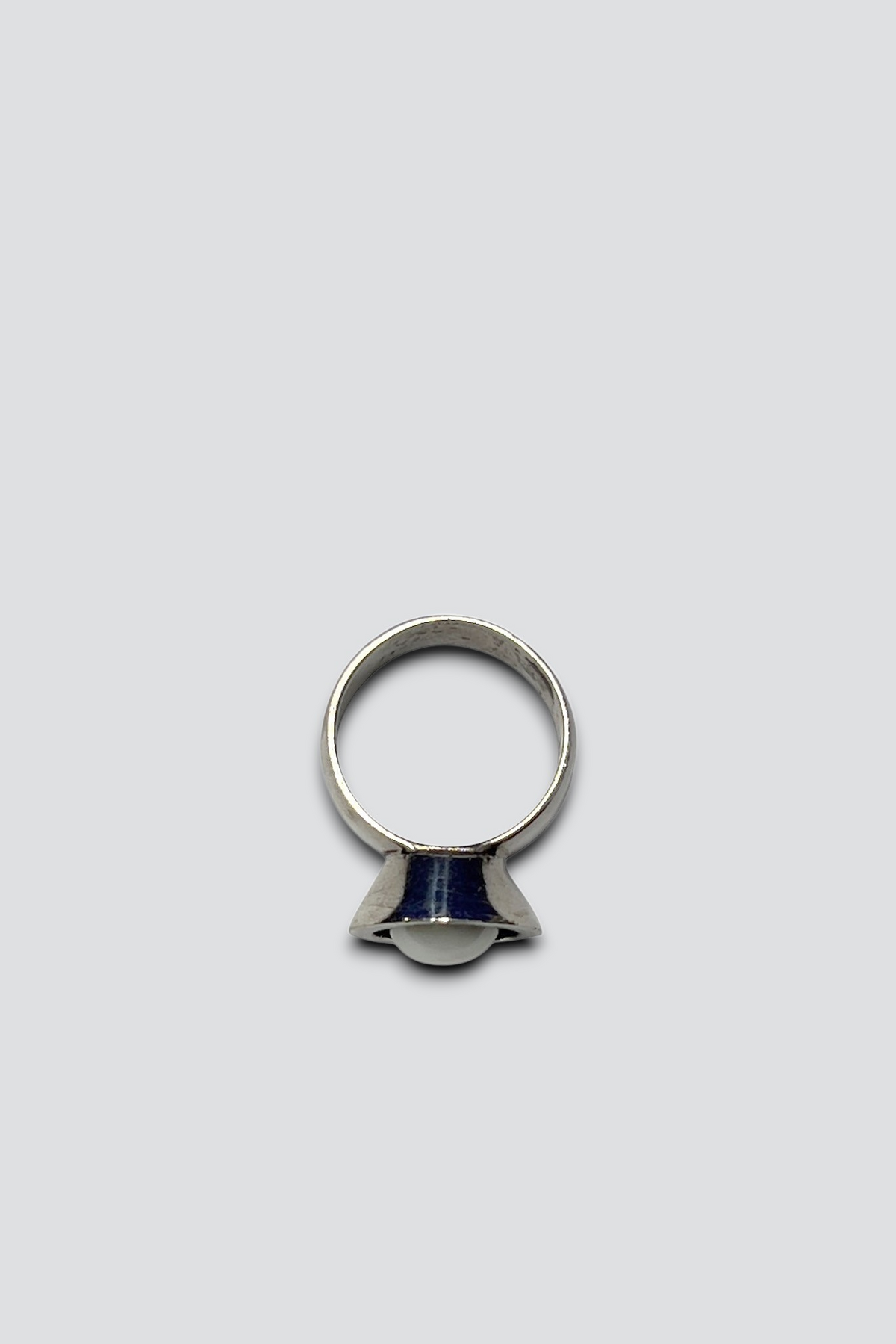 Sterling Silver Pearl Funnel Ring