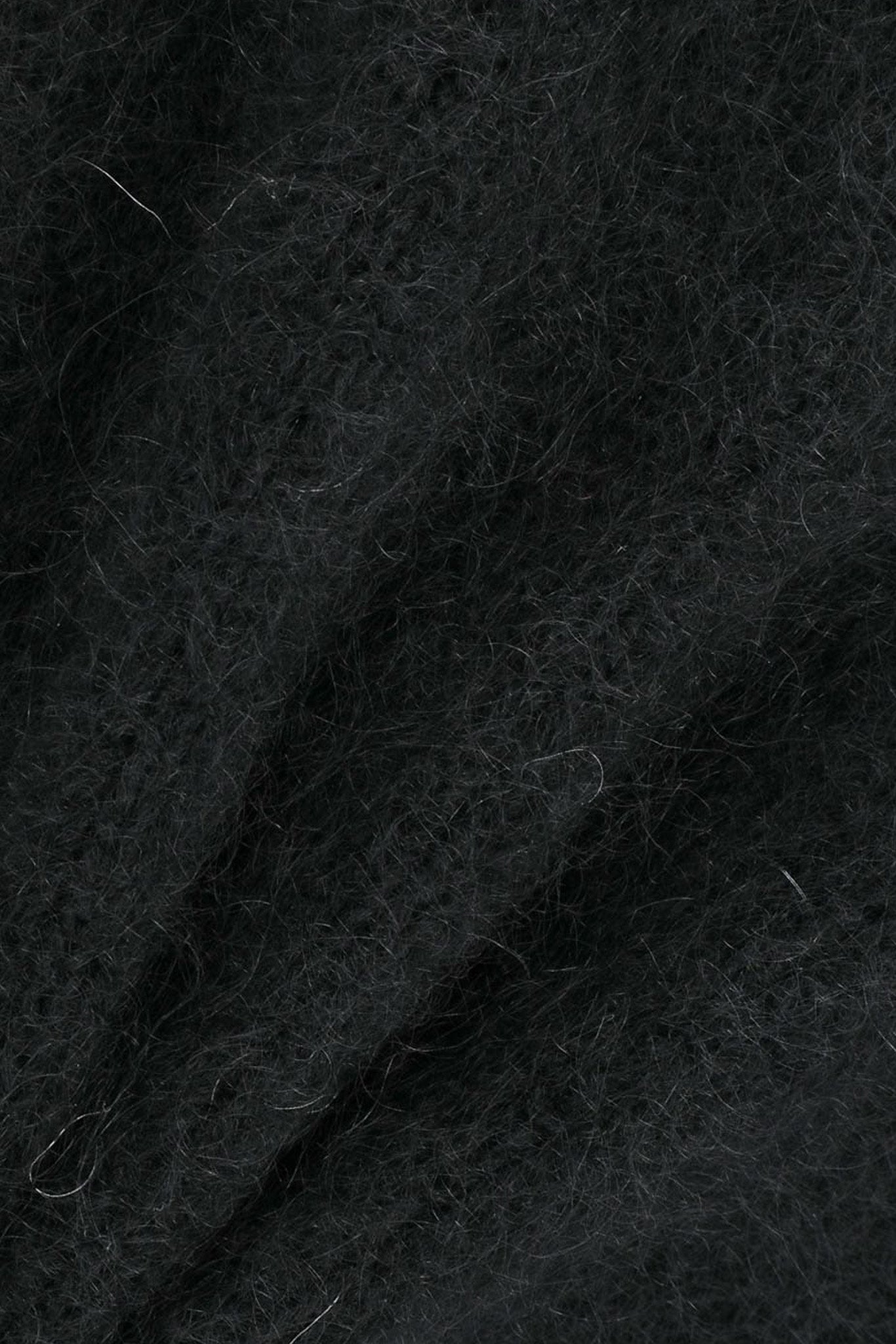 Black Hairy Rounded Pullover