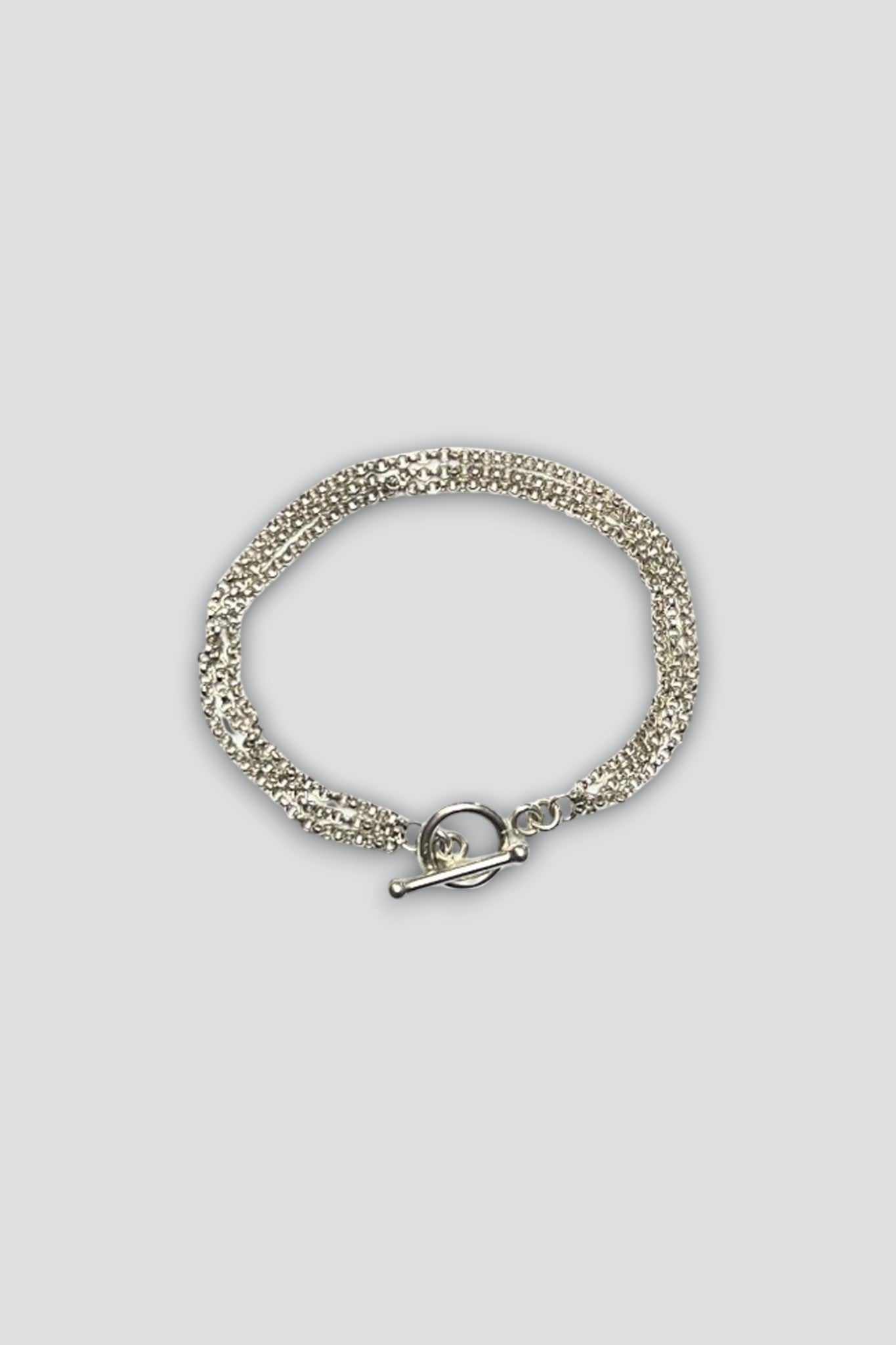 Sterling Silver Multi Chain Toggle Bracelet