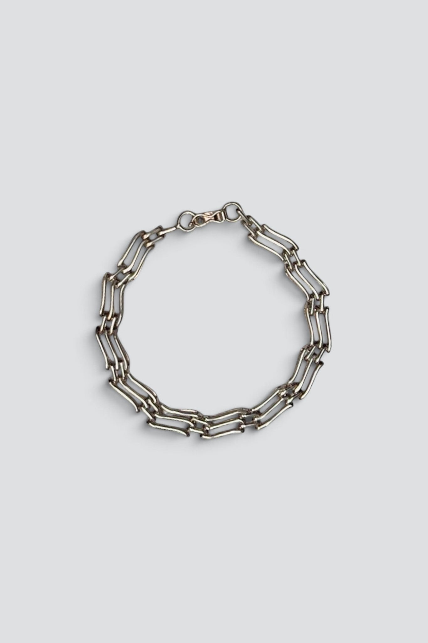 Sterling Silver Triple Wave Link Bracelet