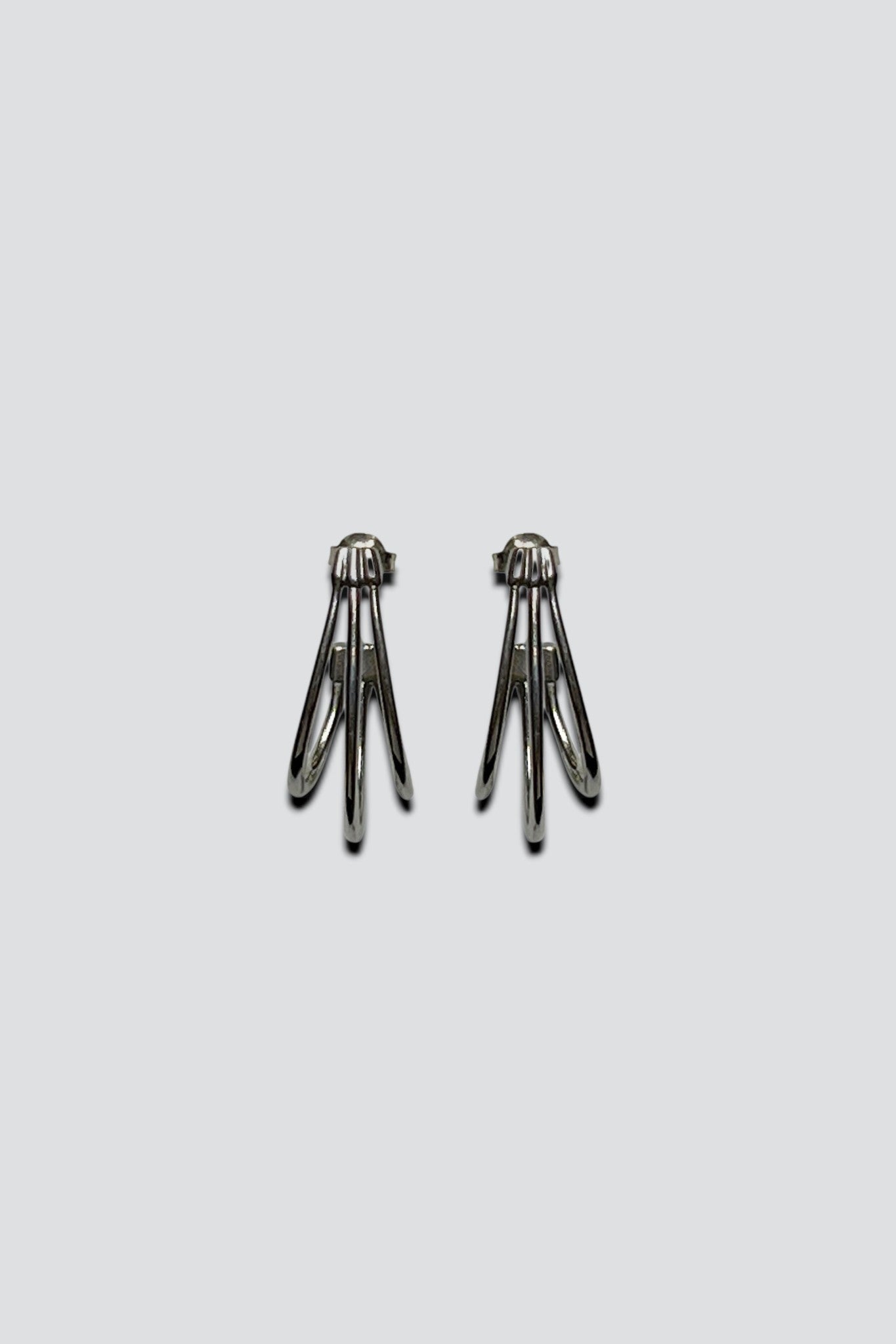 Sterling Silver Triple Hoop Earrings