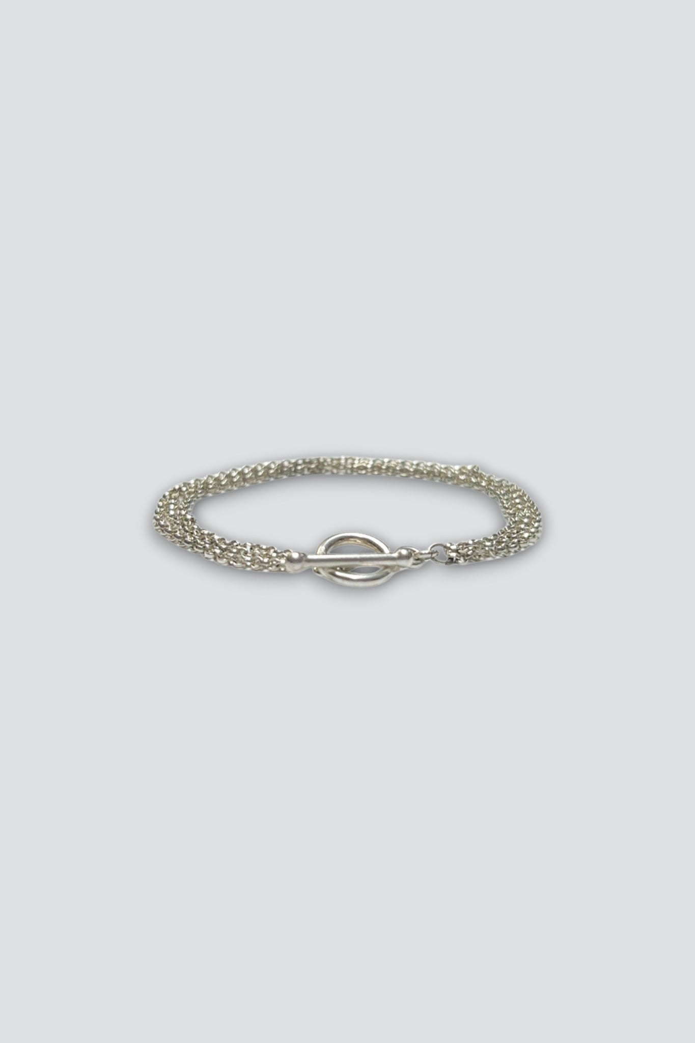 Sterling Silver Multi Chain Toggle Bracelet