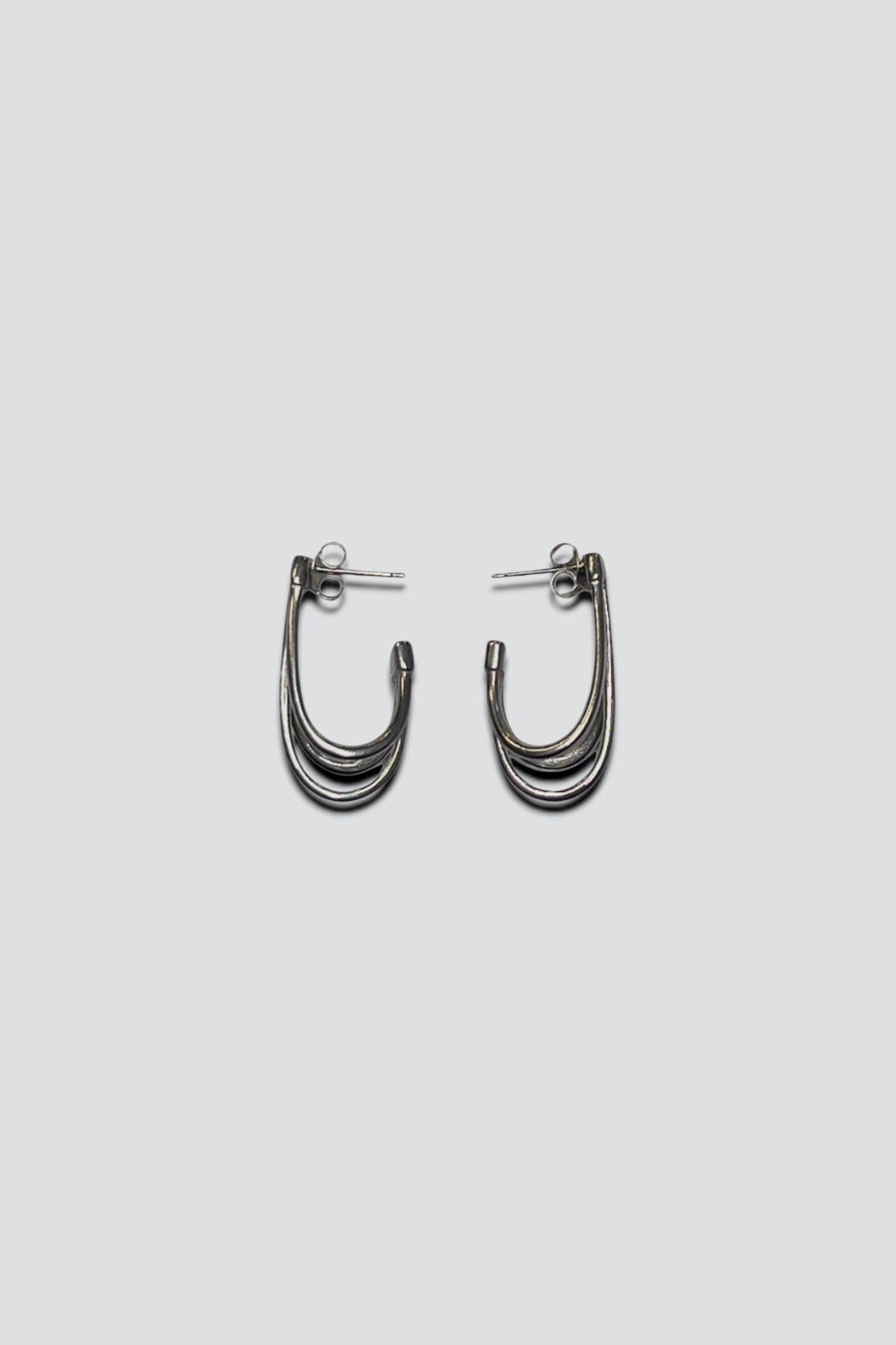 Sterling Silver Triple Hoop Earrings