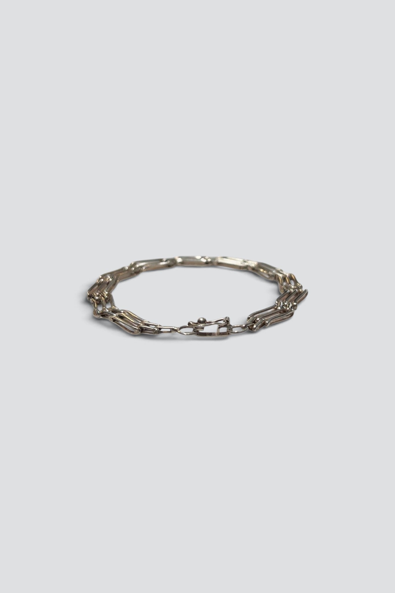 Sterling Silver Triple Wave Link Bracelet