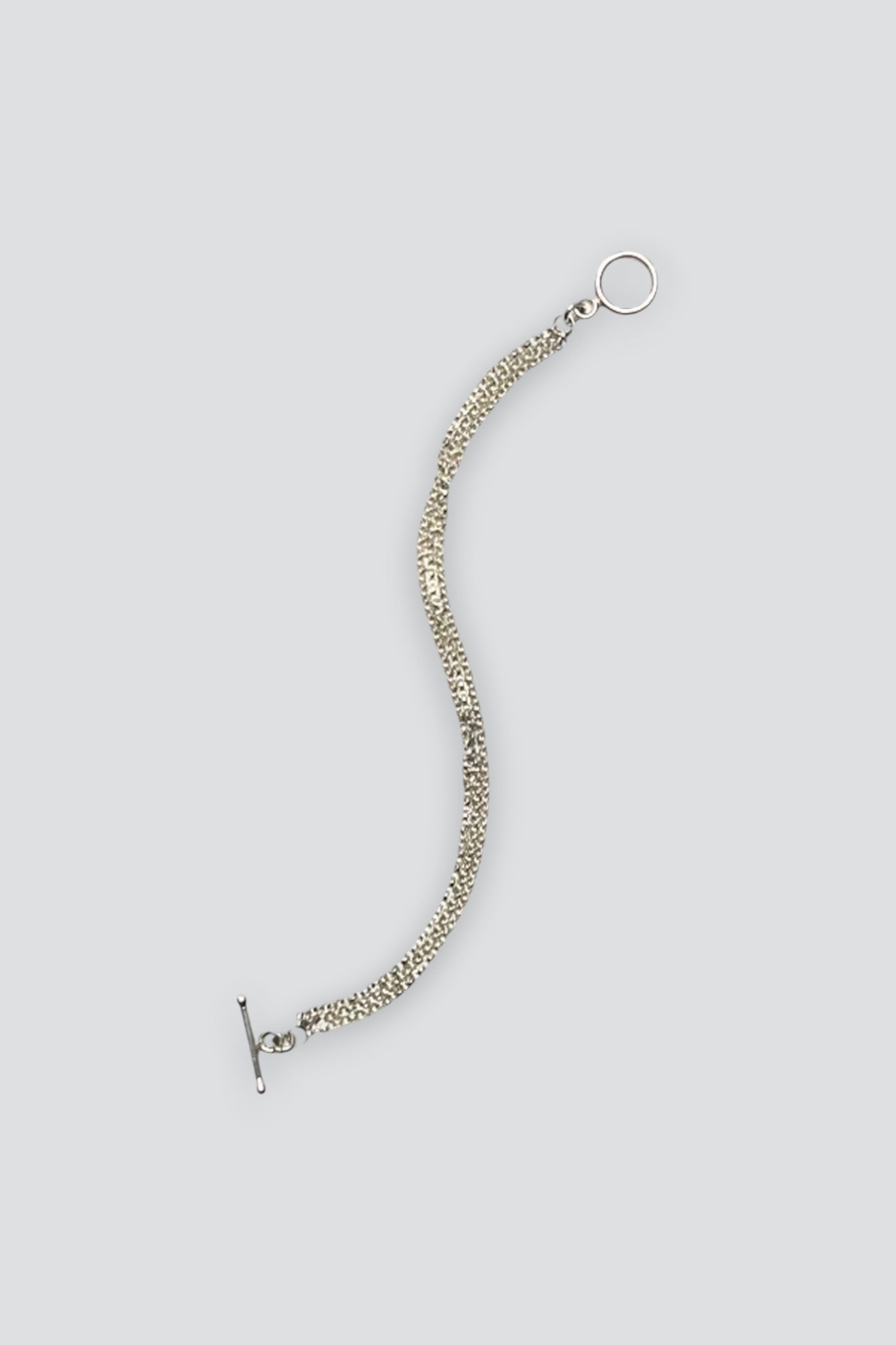 Sterling Silver Multi Chain Toggle Bracelet